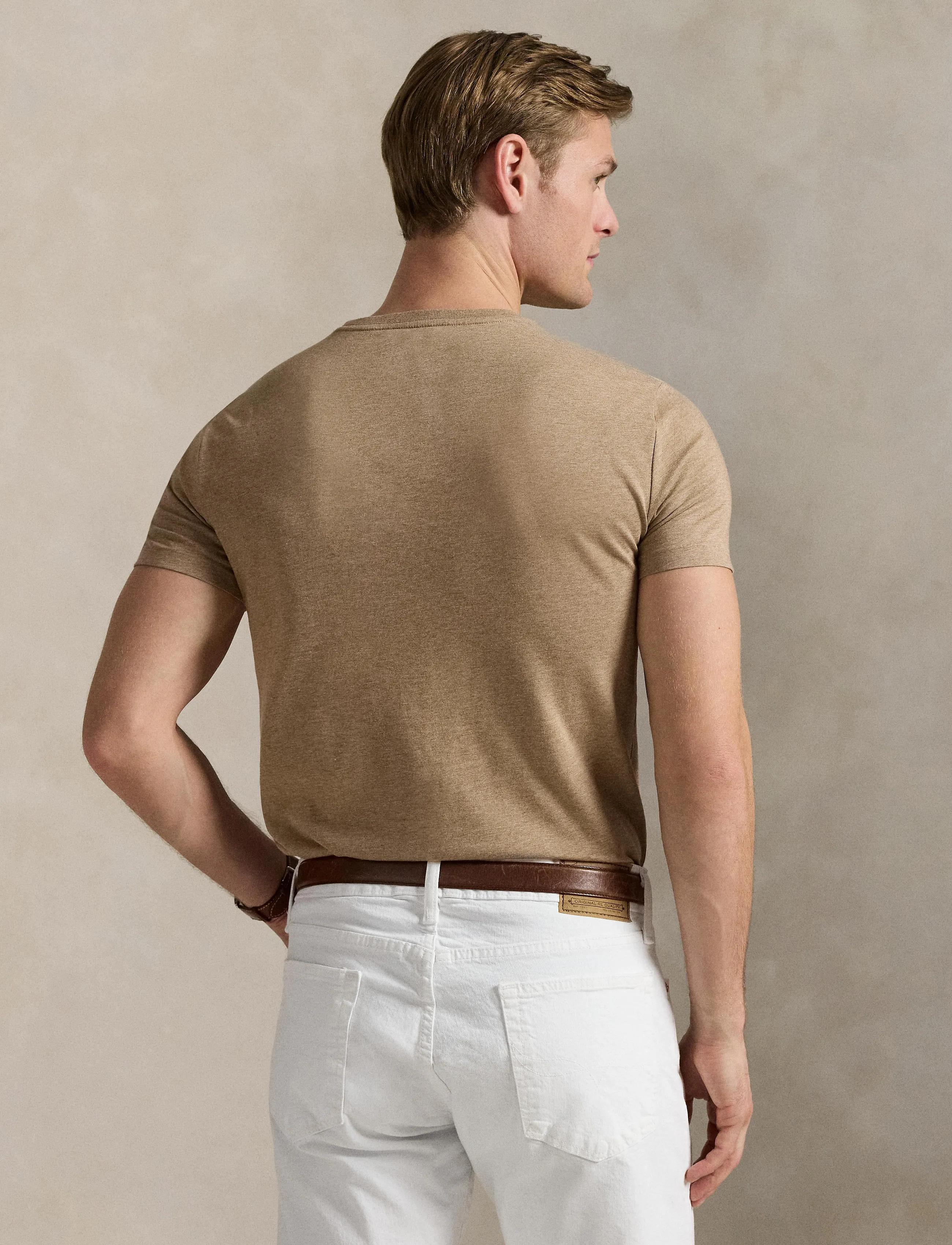 Polo Ralph Lauren - Custom Slim Fit Jersey Crewneck T-Shirt - kortærmede t-shirts - grey cloud heathe - 2