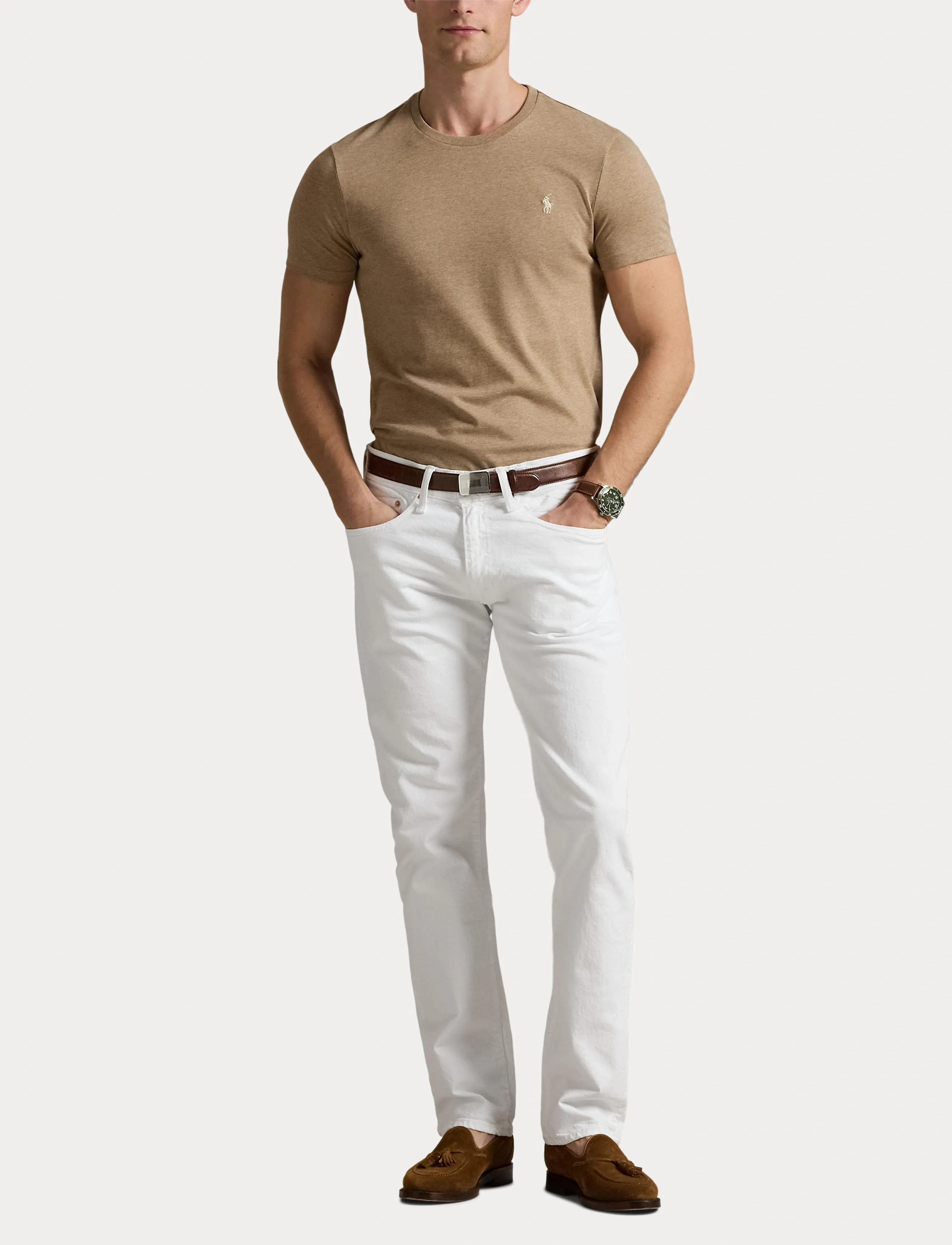 Polo Ralph Lauren - Custom Slim Fit Jersey Crewneck T-Shirt - kortærmede t-shirts - grey cloud heathe - 4