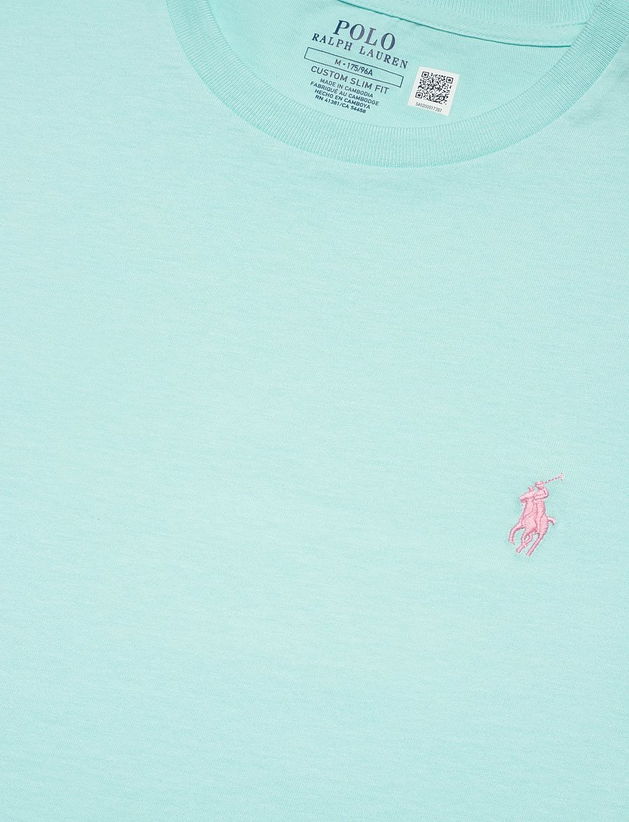 Polo Ralph Lauren - Custom Slim Fit Jersey Crewneck T-Shirt - kurzärmelig - new aqua/c3166 - 2