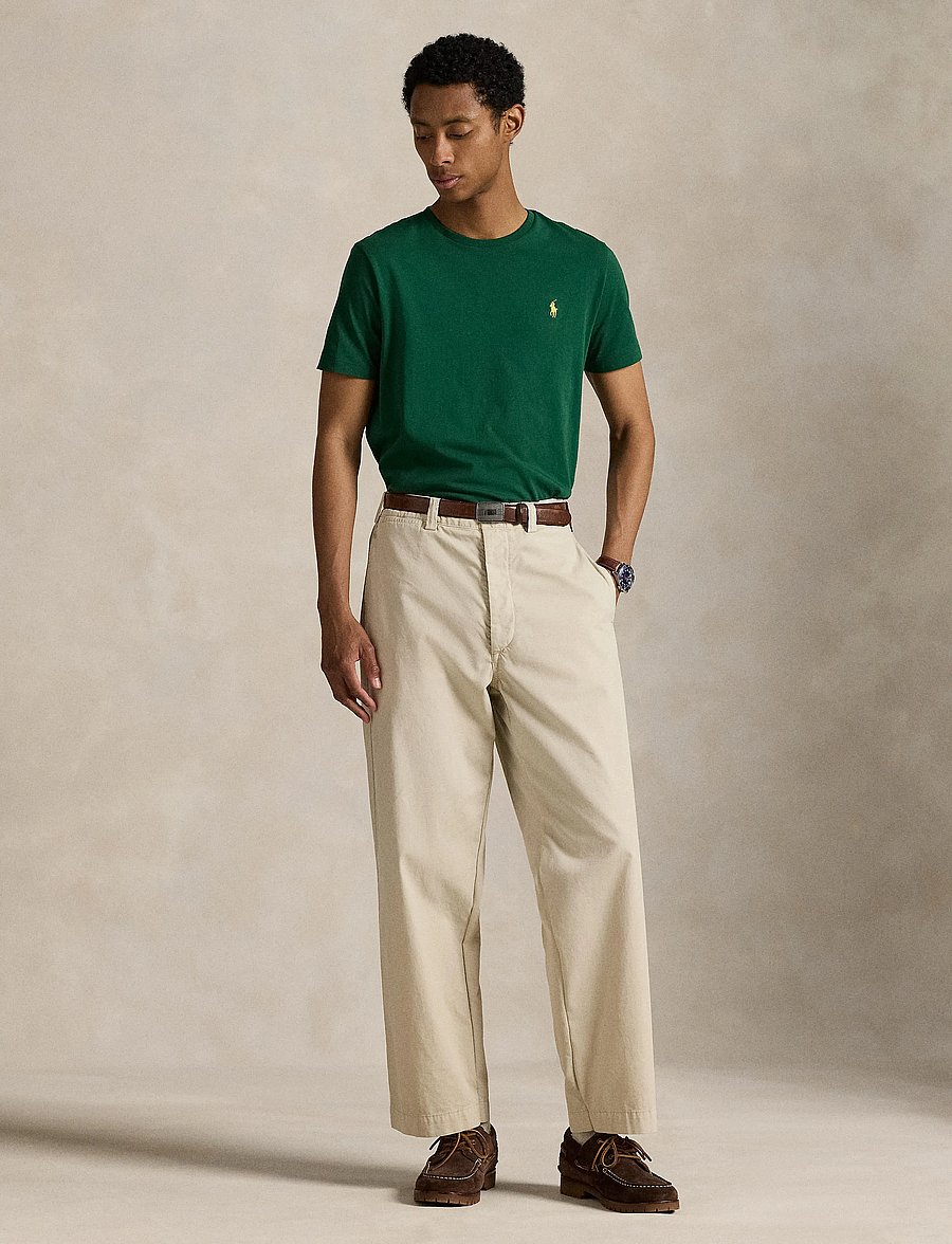 Polo Ralph Lauren - Custom Slim Fit Jersey Crewneck T-Shirt - kurzärmelig - new forest/c1429 - 0