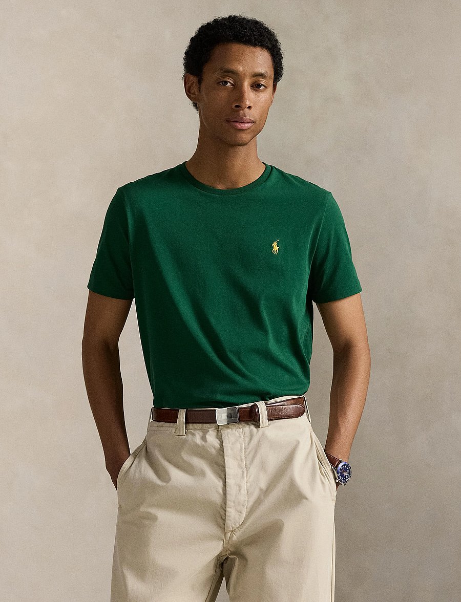 Polo Ralph Lauren - Custom Slim Fit Jersey Crewneck T-Shirt - kurzärmelig - new forest/c1429 - 3