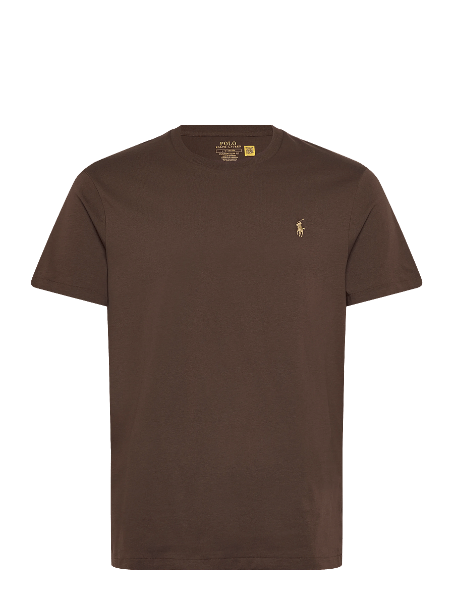 Polo Ralph Lauren - Custom Slim Fit Jersey Crewneck T-Shirt - kurzärmelig - nutmeg brown/c866 - 0