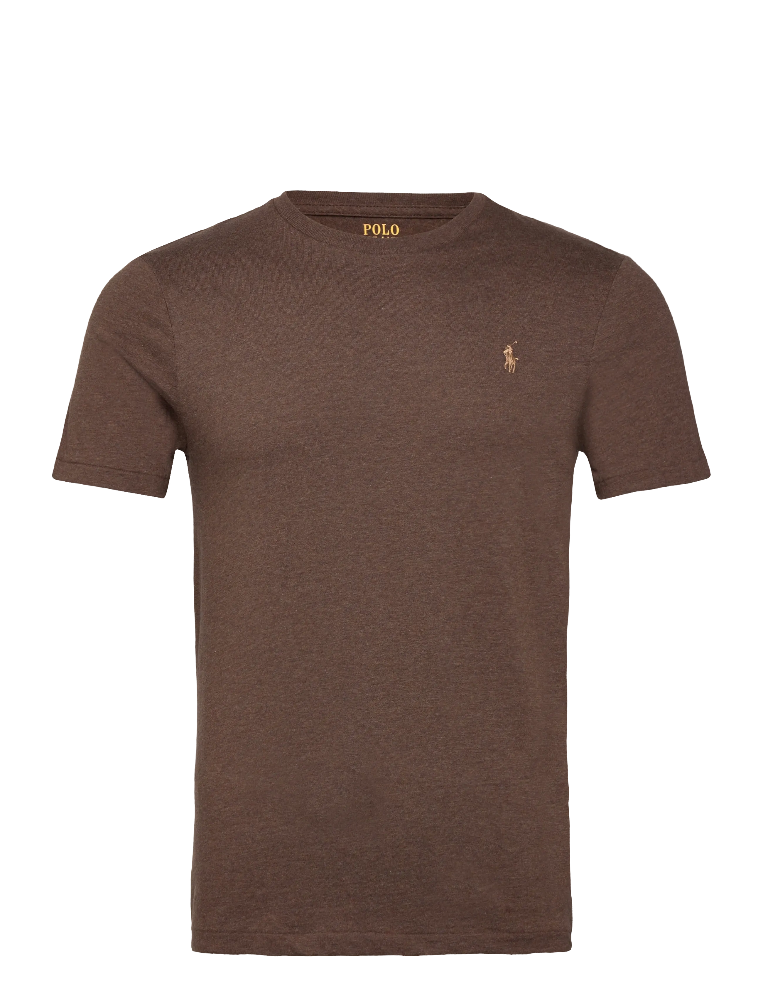 Polo Ralph Lauren - Custom Slim Fit Jersey Crewneck T-Shirt - kortærmede t-shirts - nutmeg brown heat - 1