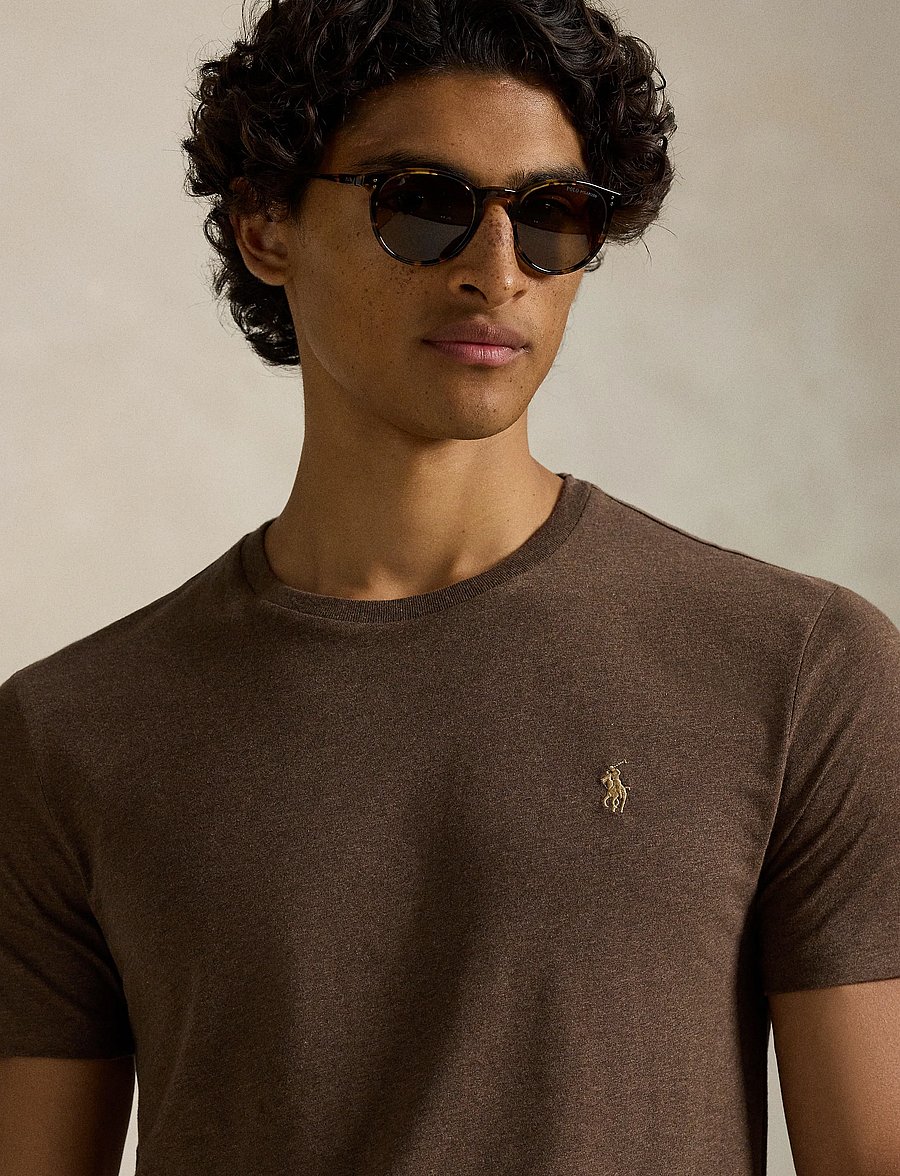 Polo Ralph Lauren - Custom Slim Fit Jersey Crewneck T-Shirt - kortärmade t-shirts - nutmeg brown heat - 4