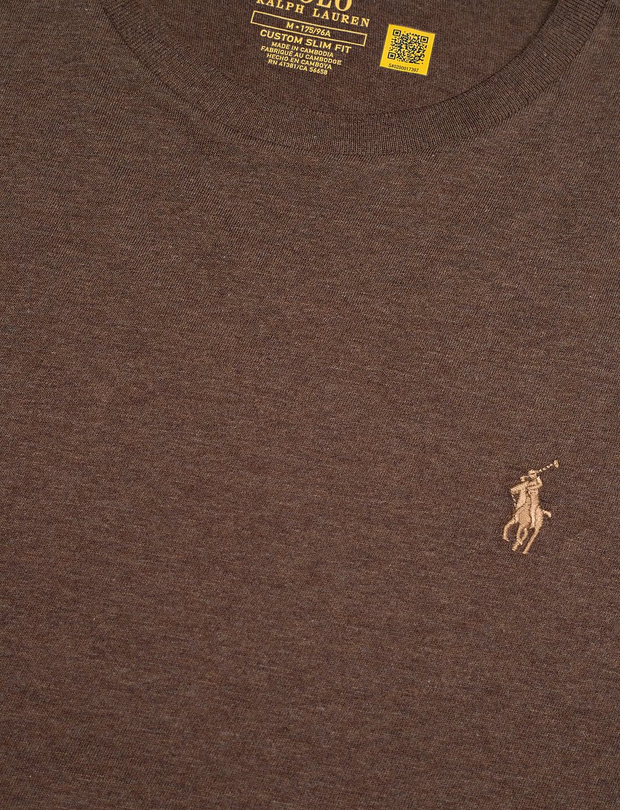 Polo Ralph Lauren - Custom Slim Fit Jersey Crewneck T-Shirt - kortärmade t-shirts - nutmeg brown heat - 5