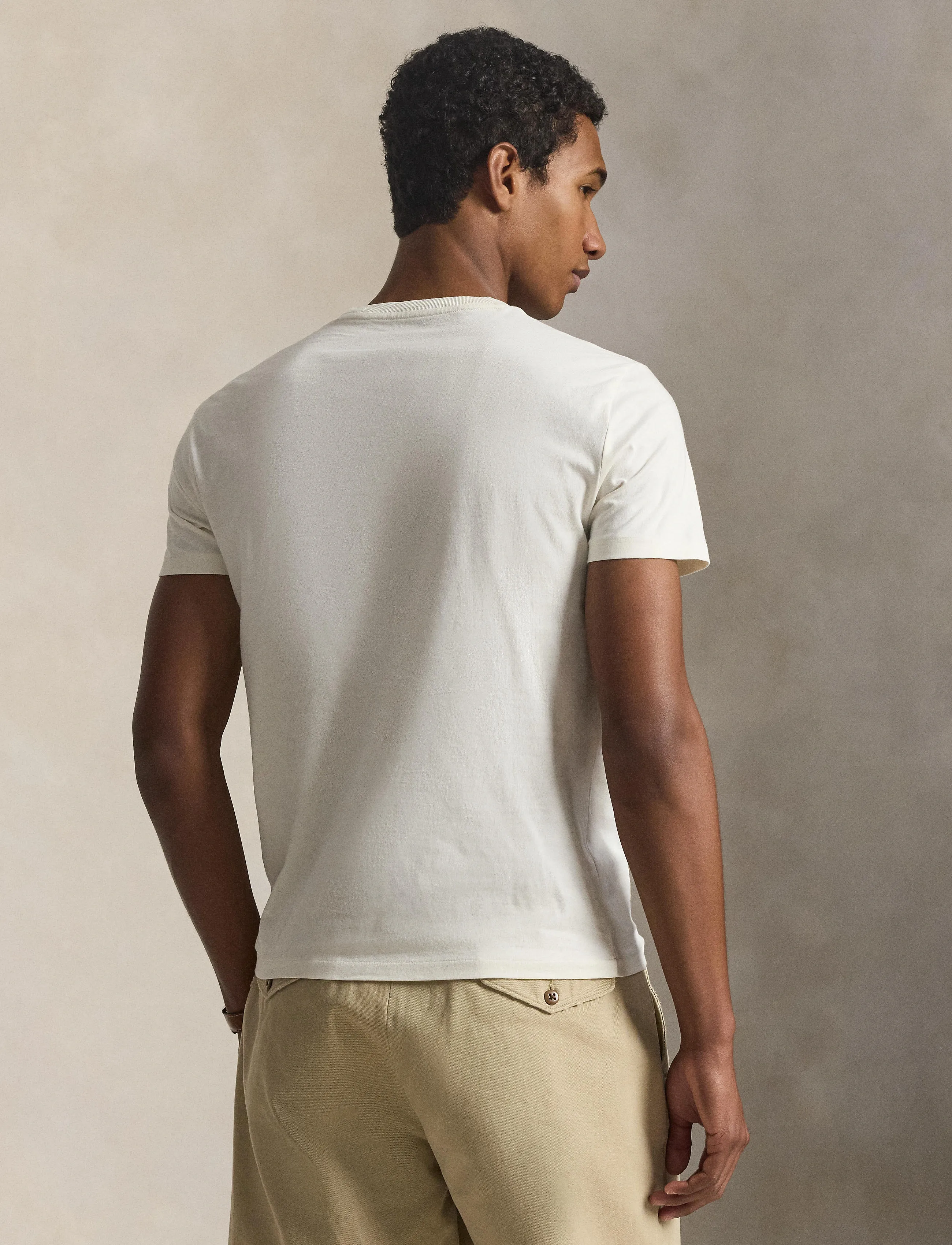 Polo Ralph Lauren - Custom Slim Fit Jersey Crewneck T-Shirt - kurzärmelig - parchment cream/c - 3