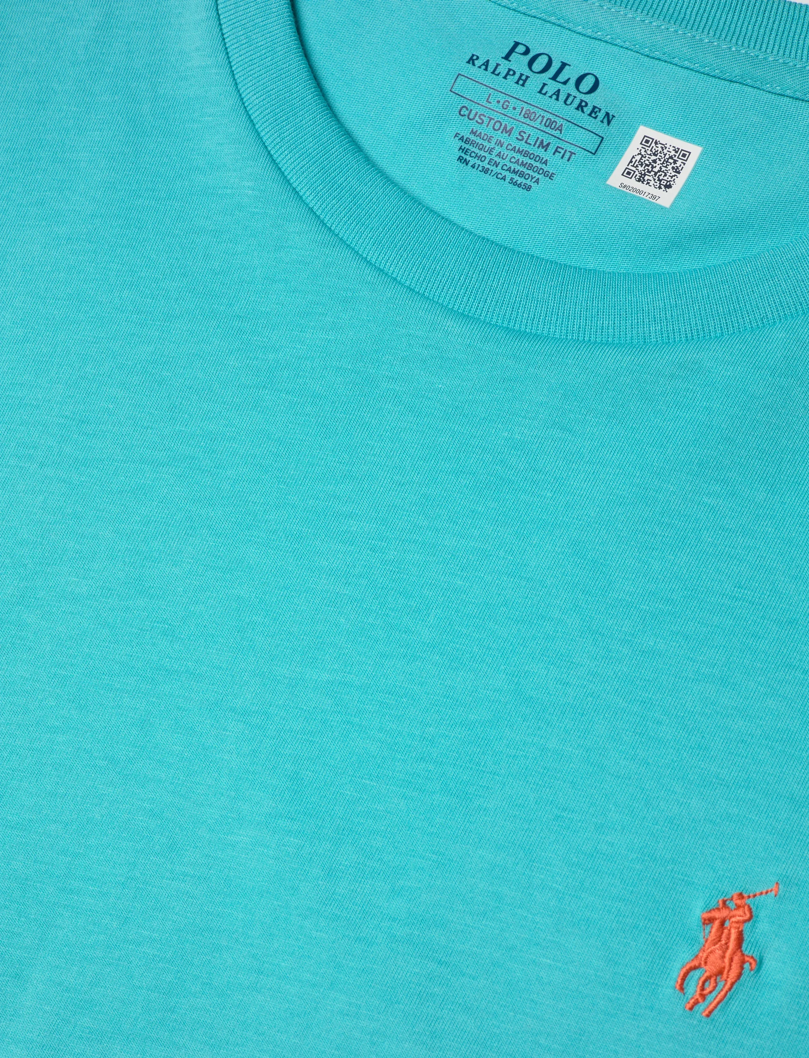 Polo Ralph Lauren - Custom Slim Fit Cotton T-Shirt - stutterma bolir - perfect turquoise - 2