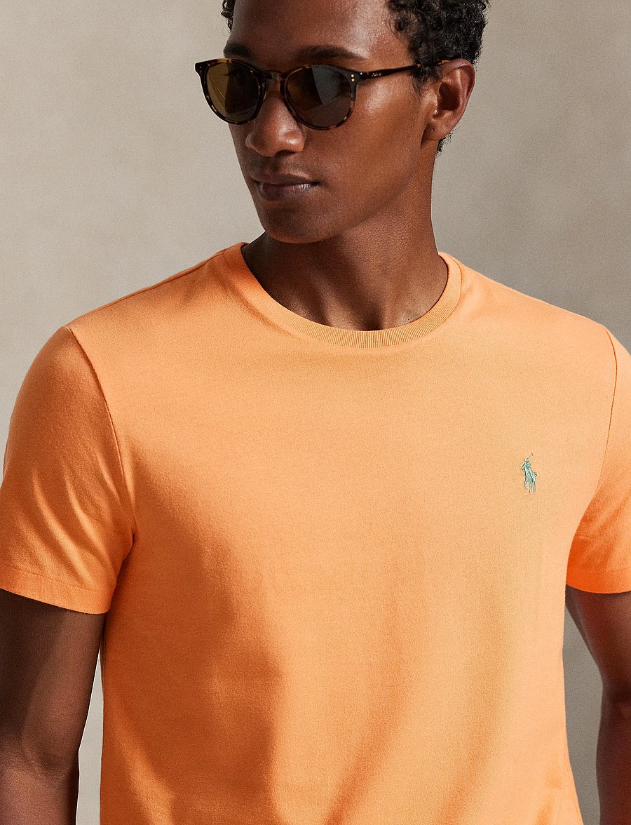 Polo Ralph Lauren - Custom Slim Fit Jersey Crewneck T-Shirt - kurzärmelig - pompano orange/c5 - 4