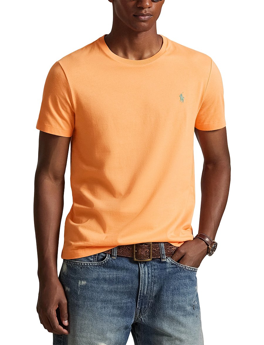 Polo Ralph Lauren - Custom Slim Fit Jersey Crewneck T-Shirt - kurzärmelig - pompano orange/c5 - 5
