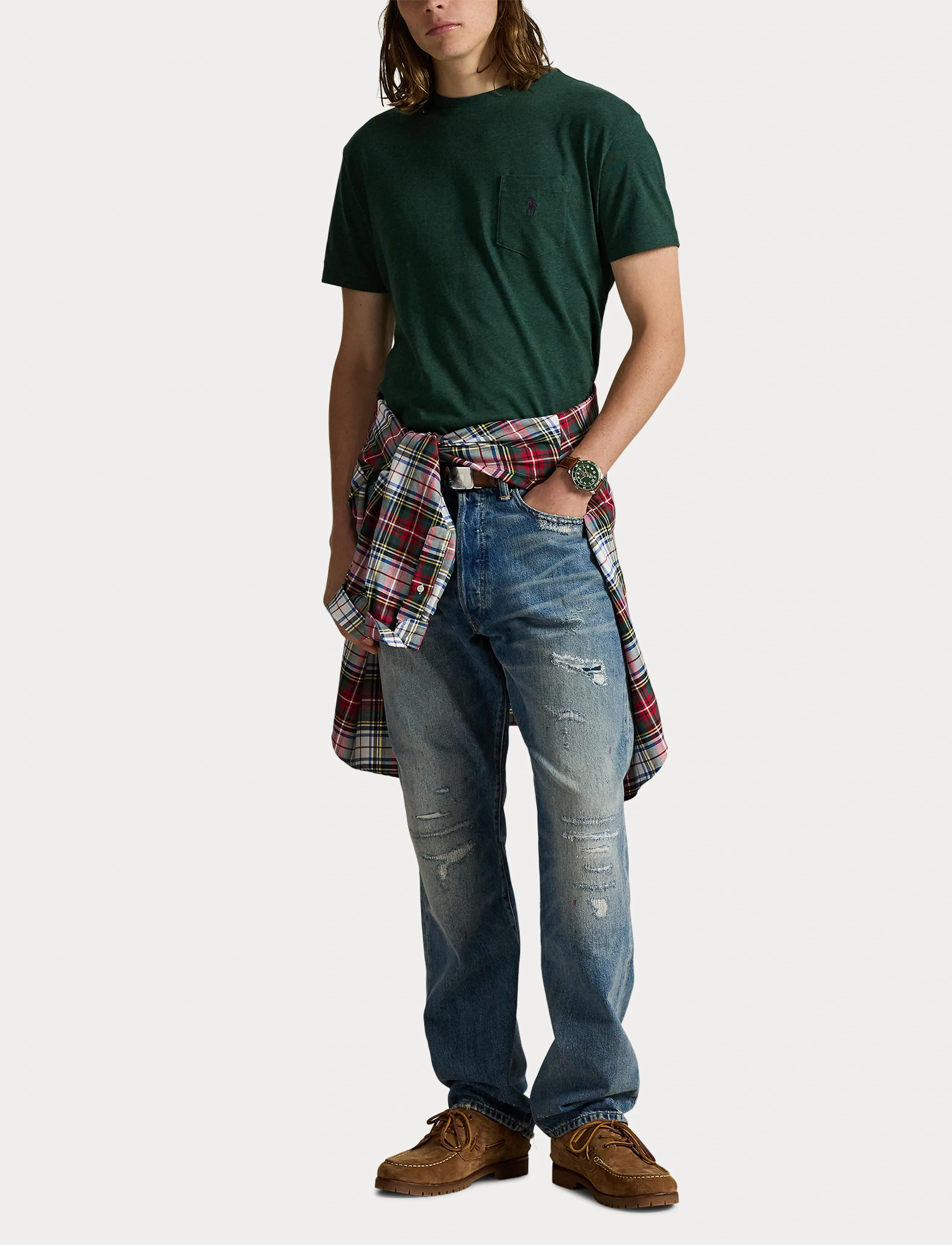 Polo Ralph Lauren - Custom Slim Fit Jersey Crewneck T-Shirt - kortærmede t-shirts - scotch pine heath - 4