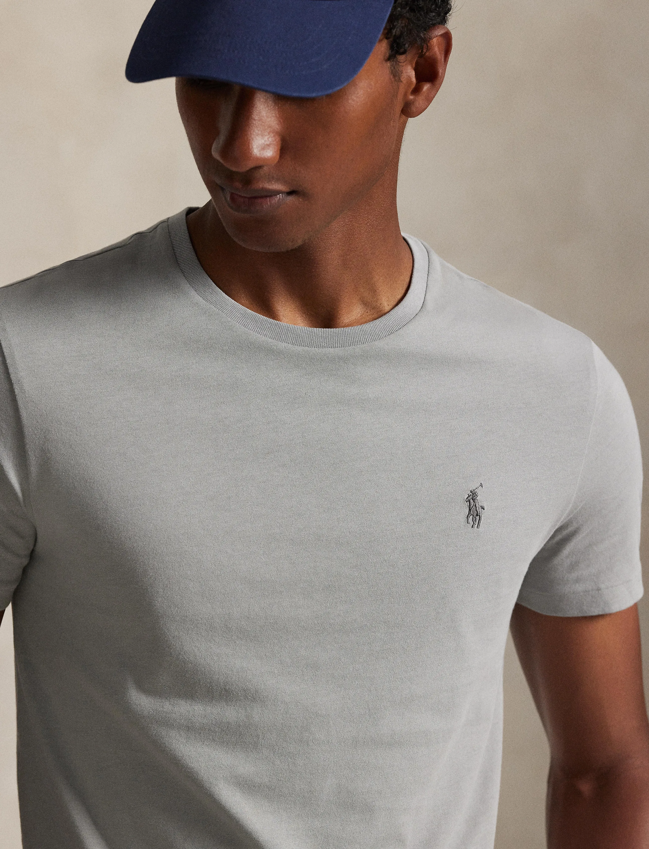 Polo Ralph Lauren - Custom Slim Fit Jersey Crewneck T-Shirt - kortærmede t-shirts - soft grey/c9676 - 4