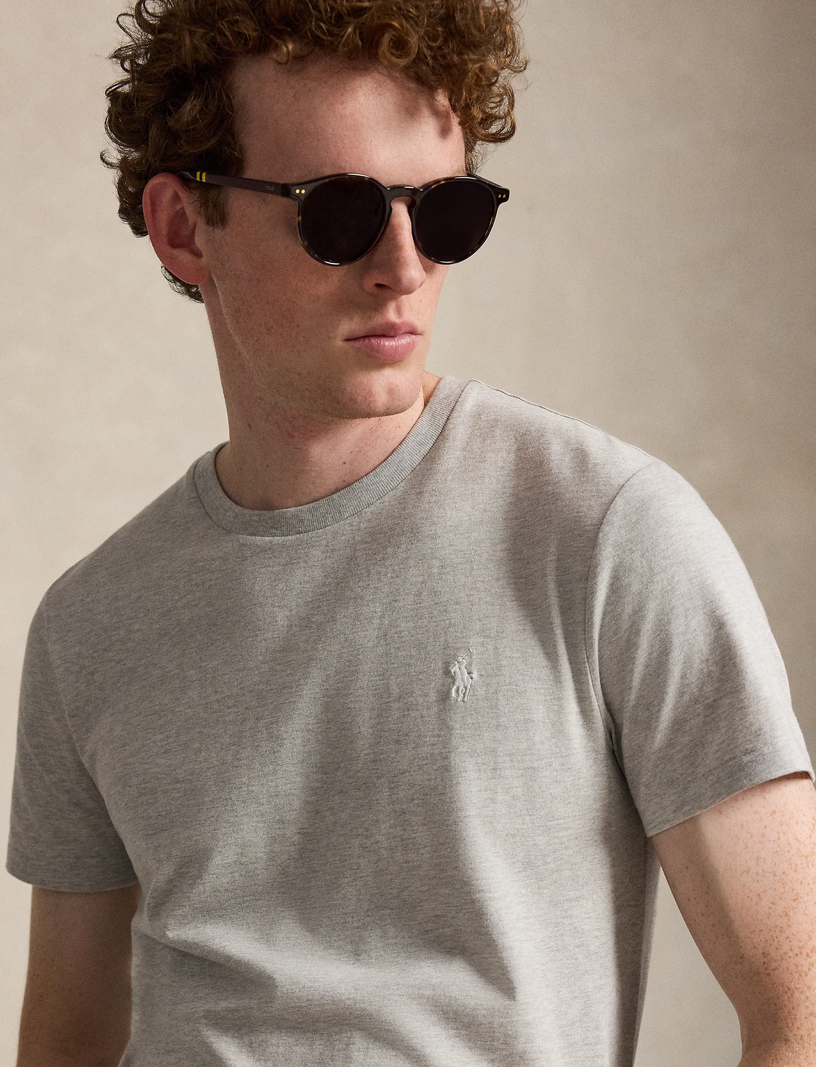 Polo Ralph Lauren - Custom Slim Fit Jersey Crewneck T-Shirt - kortærmede t-shirts - spring heather/c1 - 4