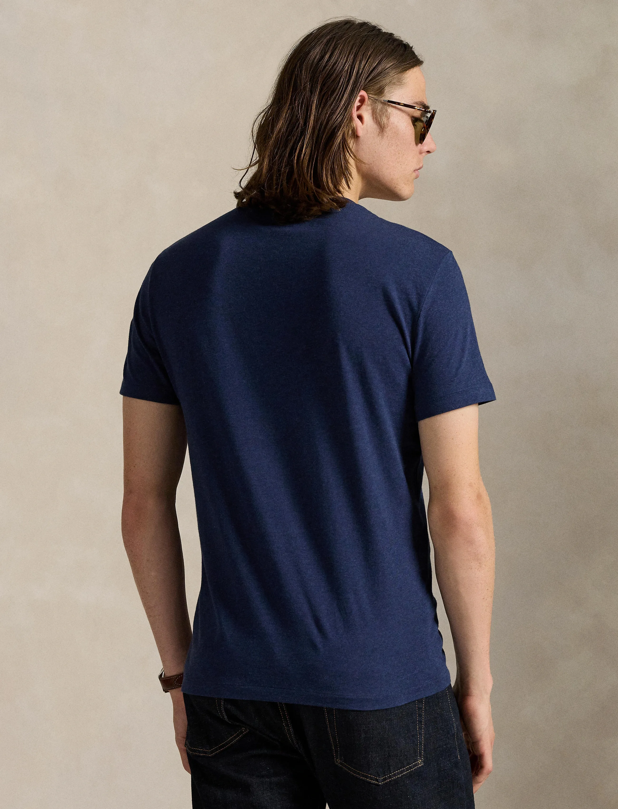 Polo Ralph Lauren - Custom Slim Fit Jersey Crewneck T-Shirt - kortermede t-skjorter - spring navy heath - 2