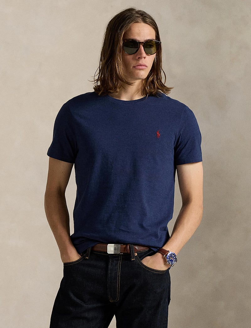 Polo Ralph Lauren - Custom Slim Fit Jersey Crewneck T-Shirt - kortärmade t-shirts - spring navy heath - 3