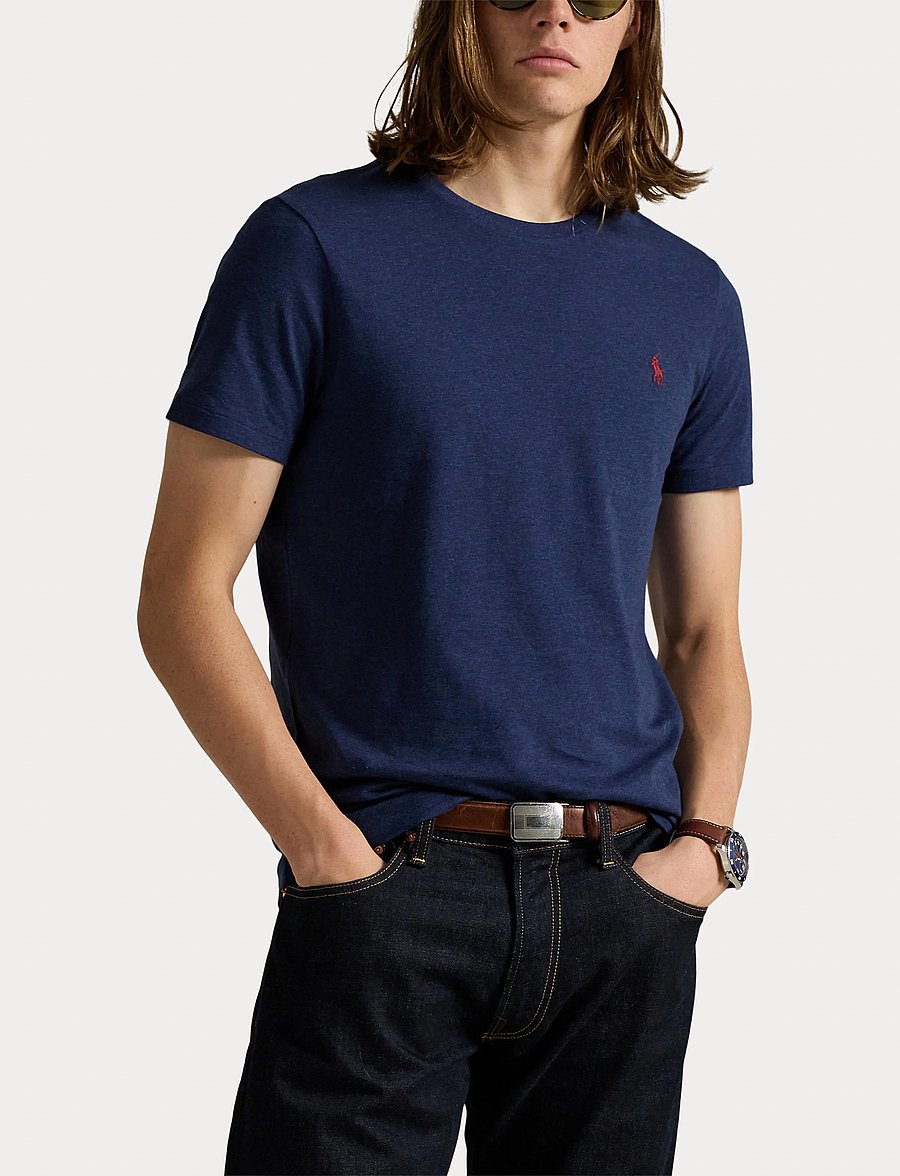 Polo Ralph Lauren - Custom Slim Fit Jersey Crewneck T-Shirt - kurzärmelig - spring navy heath - 5
