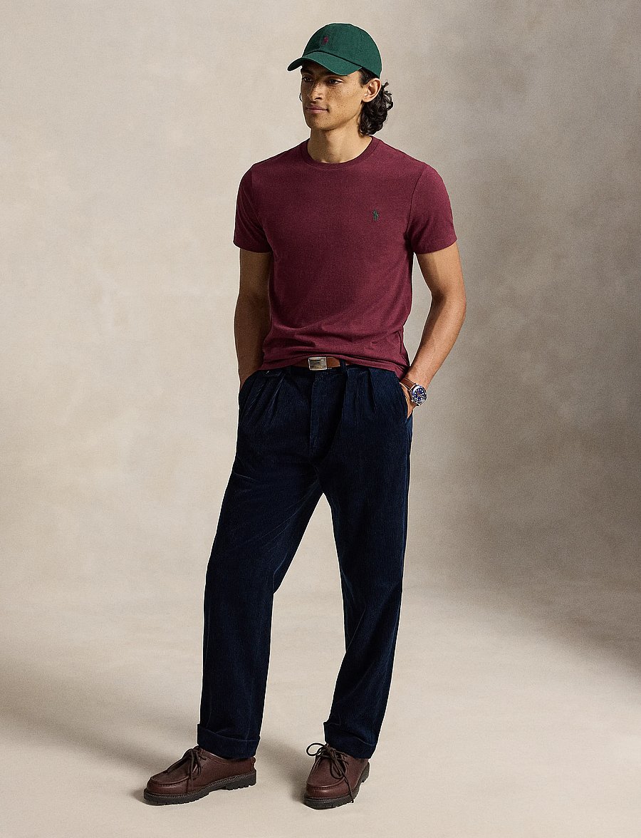 Polo Ralph Lauren - Custom Slim Fit Jersey Crewneck T-Shirt - kortærmede t-shirts - spring wine heath - 3