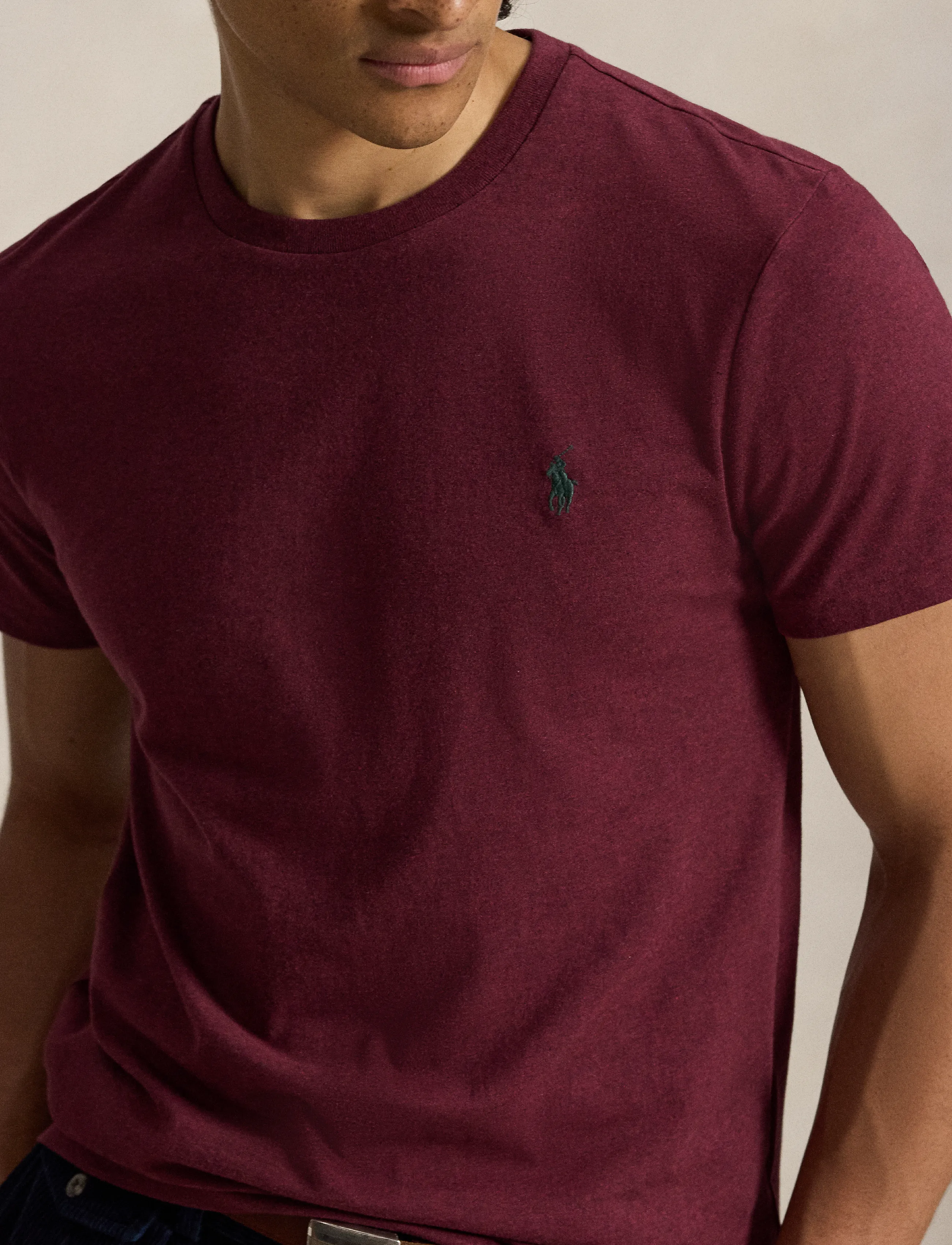 Polo Ralph Lauren - Custom Slim Fit Jersey Crewneck T-Shirt - kurzärmelig - spring wine heath - 3