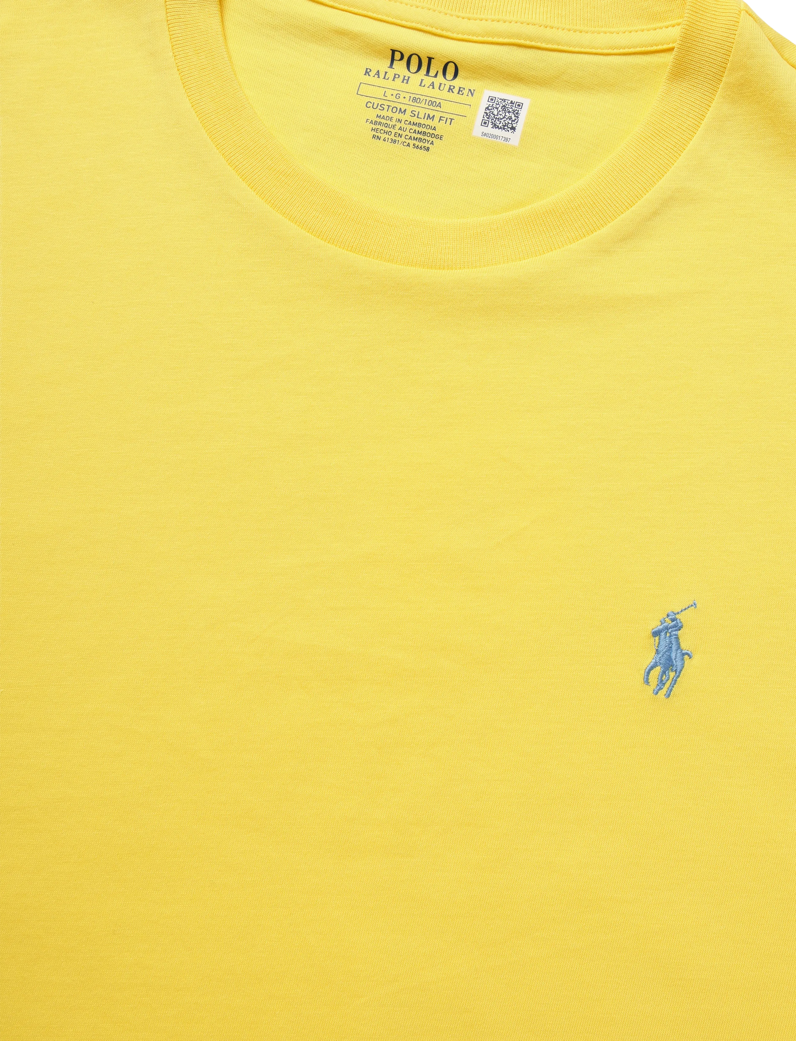 Polo Ralph Lauren - Custom Slim Fit Jersey Crewneck T-Shirt - lühikeste varrukatega t-särgid - sunfish yellow/c7 - 2