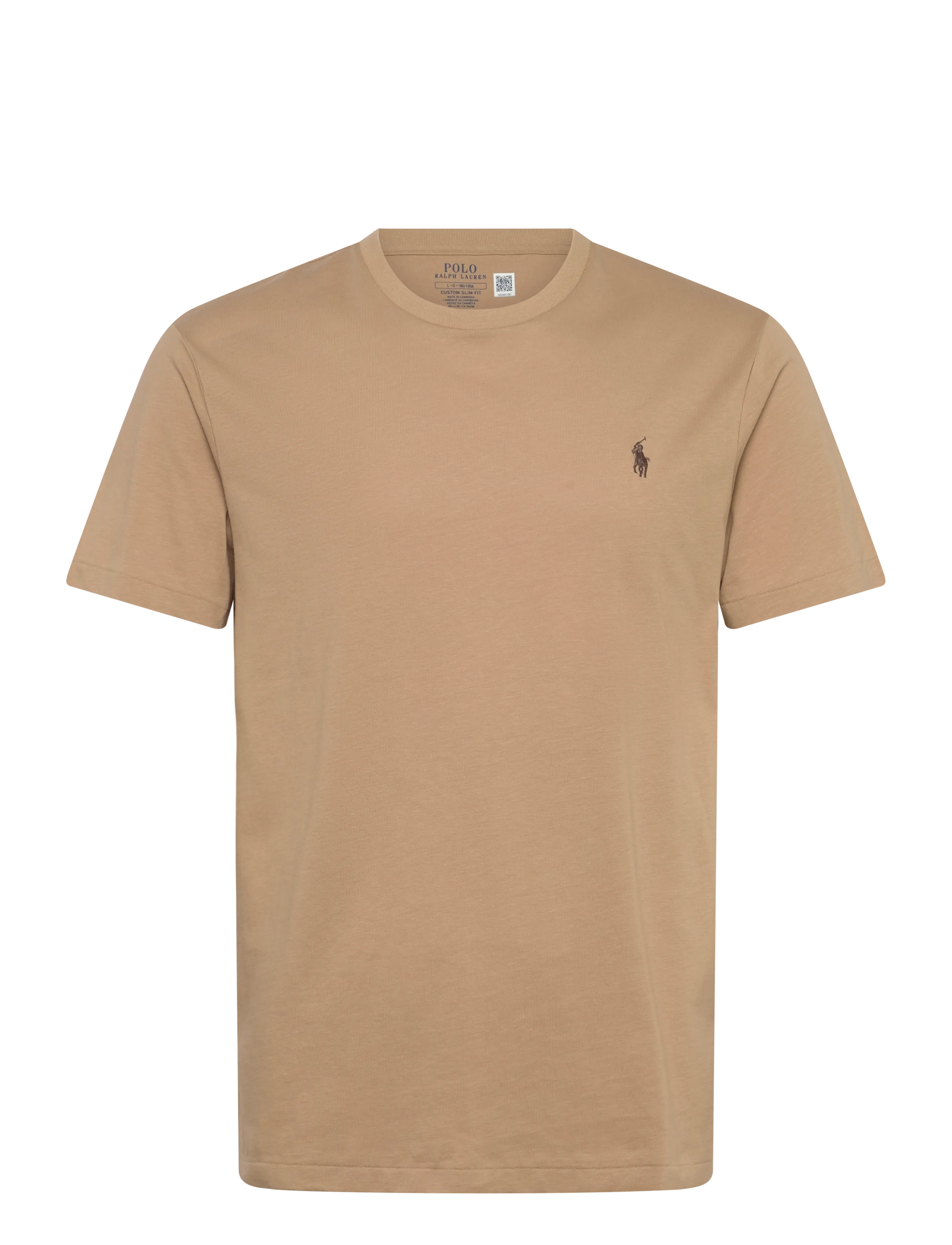 Polo Ralph Lauren Custom Slim Fit Jersey Crewneck T-Shirt - T-shirts - VINTAGE KHAKI/C88 / beige