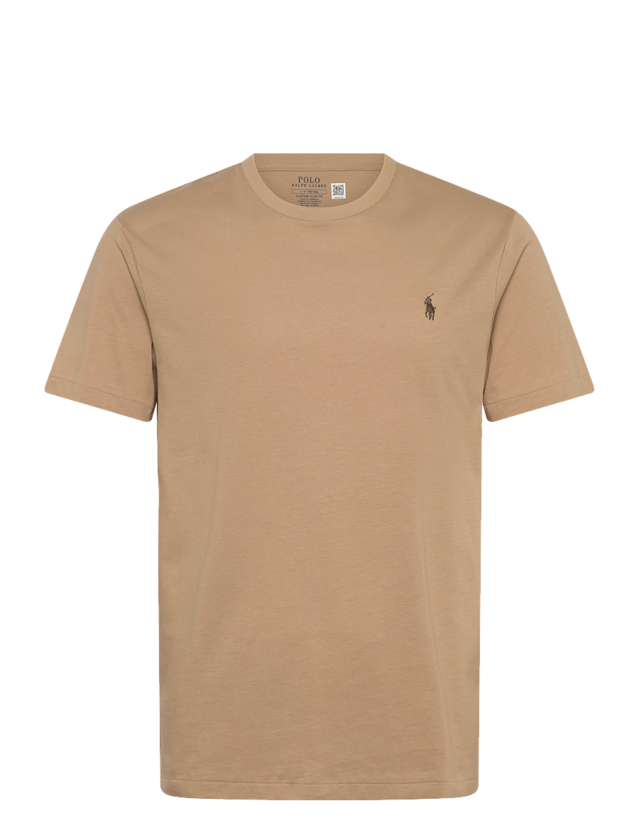 Polo Ralph Lauren - Custom Slim Fit Jersey Crewneck T-Shirt - kurzärmelig - vintage khaki/c88 - 0