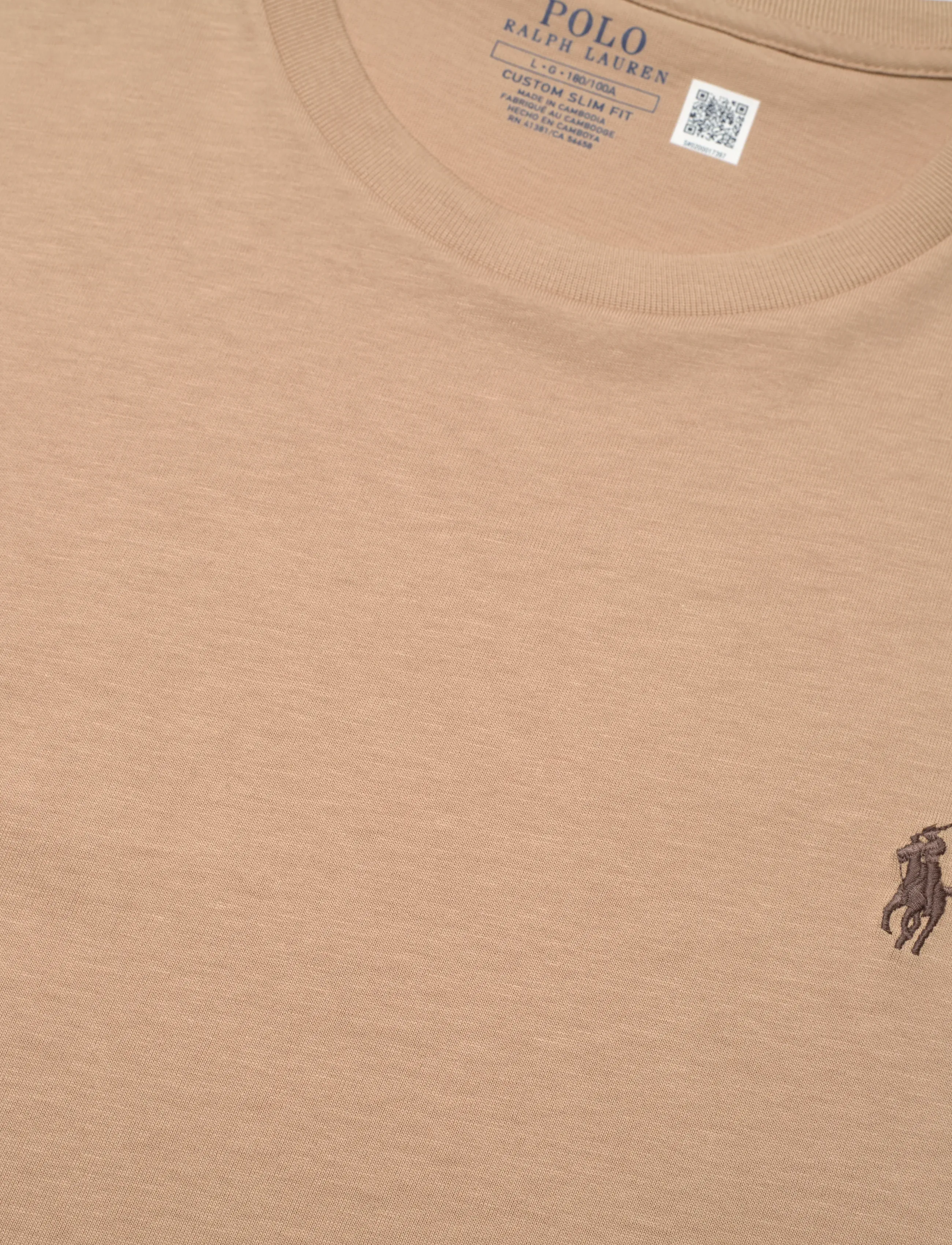 Polo Ralph Lauren - Custom Slim Fit Jersey Crewneck T-Shirt - kortærmede t-shirts - vintage khaki/c88 - 2