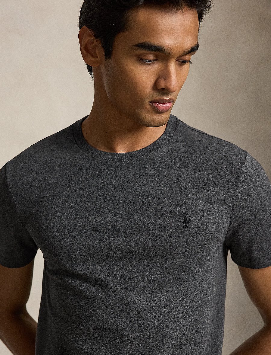 Polo Ralph Lauren - Custom Slim Fit Jersey Crewneck T-Shirt - kurzärmelig - windsor heather/c - 4