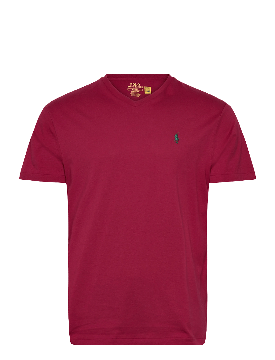 Polo Ralph Lauren - Classic Fit Jersey V-Neck T-Shirt - kortärmade t-shirts - heritage red/c521 - 0