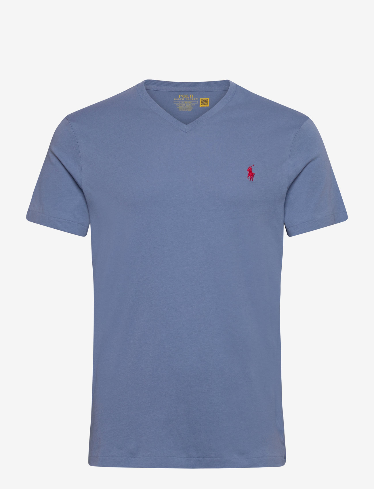 Polo Ralph Lauren - Custom Slim Fit Jersey V-Neck T-Shirt - kortærmede t-shirts - campus blue/c3828 - 0