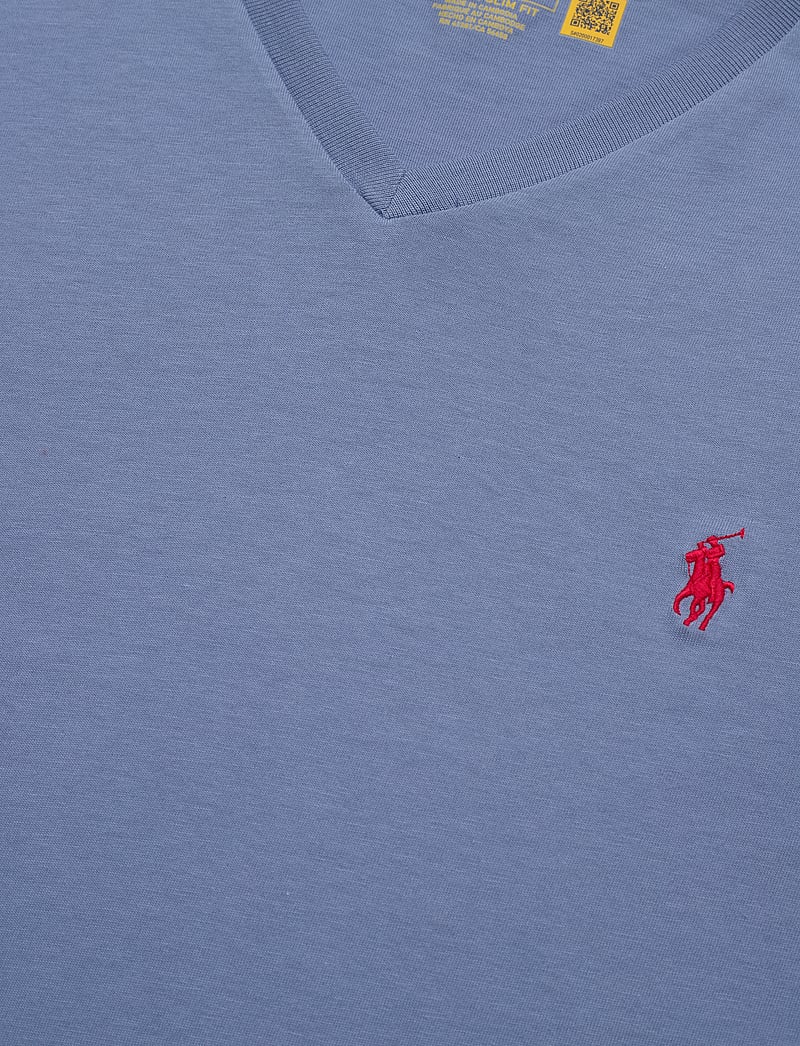 Polo Ralph Lauren - Custom Slim Fit Jersey V-Neck T-Shirt - v-ringade t-shirts - campus blue/c3828 - 2