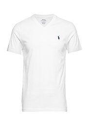 Polo Ralph Lauren - Custom Slim Fit Jersey V-Neck T-Shirt - v-ringade t-shirts - white - 1