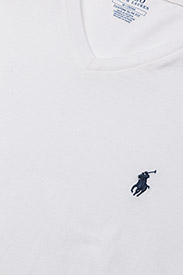 Polo Ralph Lauren - Custom Slim Fit Jersey V-Neck T-Shirt - v-aukkoiset t-paidat - white - 3