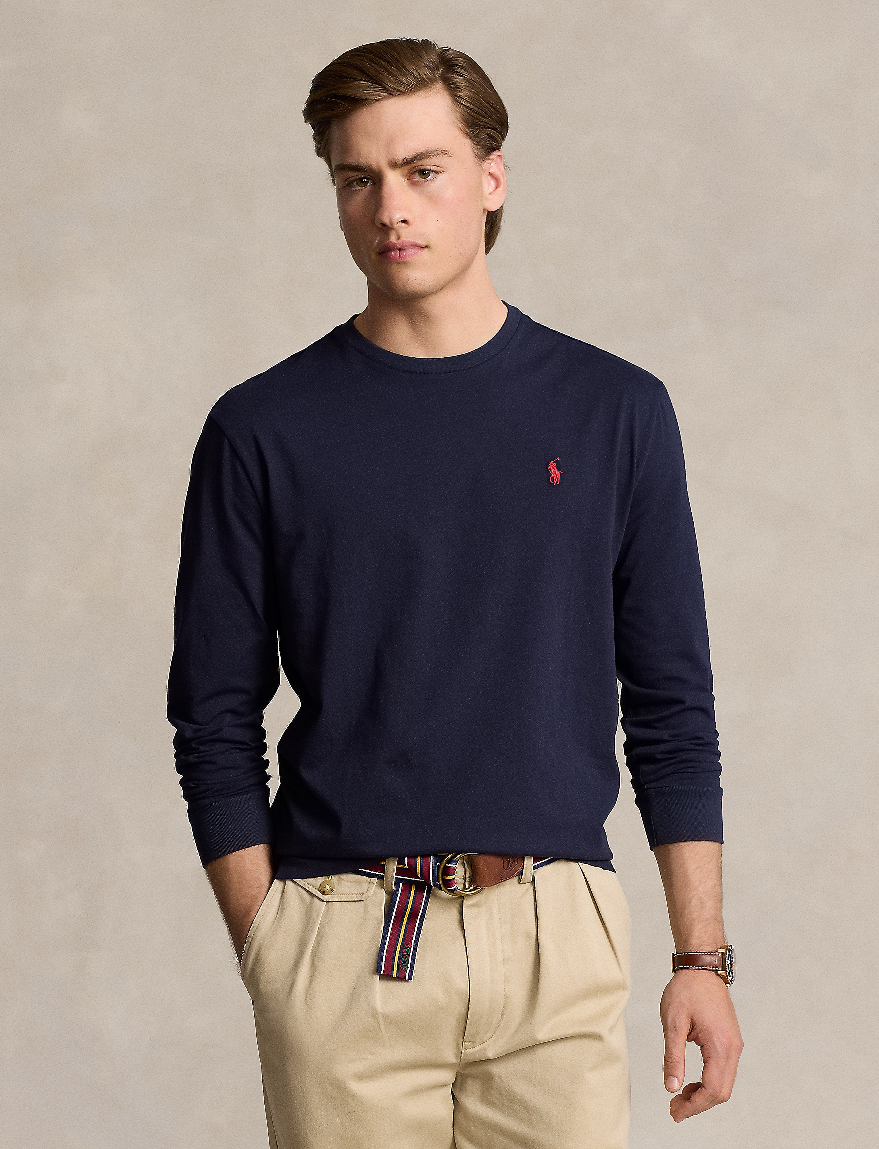Polo Ralph Lauren Classic Fit Jersey Long-Sleeve T-Shirt - Langermabolir - INK/C3870 / navy