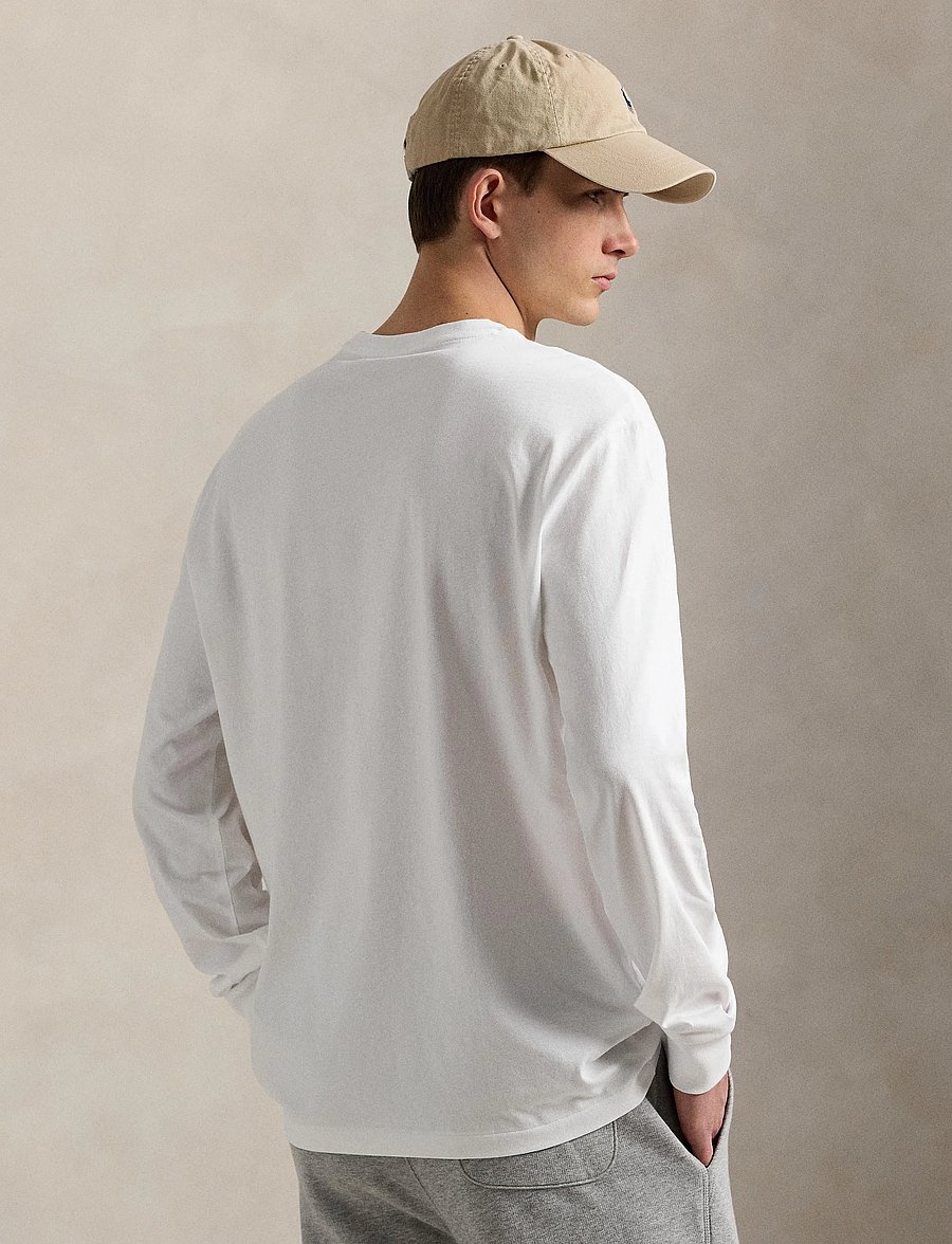 Polo Ralph Lauren - Classic Fit Jersey Long-Sleeve T-Shirt - långärmade t-shirts - white/c7996 - 2