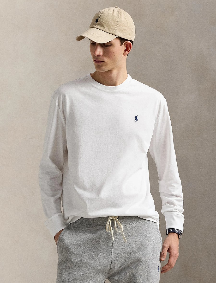 Polo Ralph Lauren - Classic Fit Jersey Long-Sleeve T-Shirt - långärmade t-shirts - white/c7996 - 3