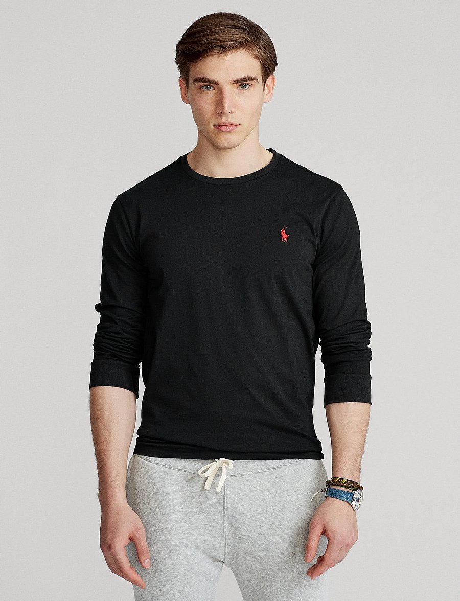 Polo Ralph Lauren - Custom Slim Jersey Long-Sleeve T-Shirt - długi rękaw - polo black - 3