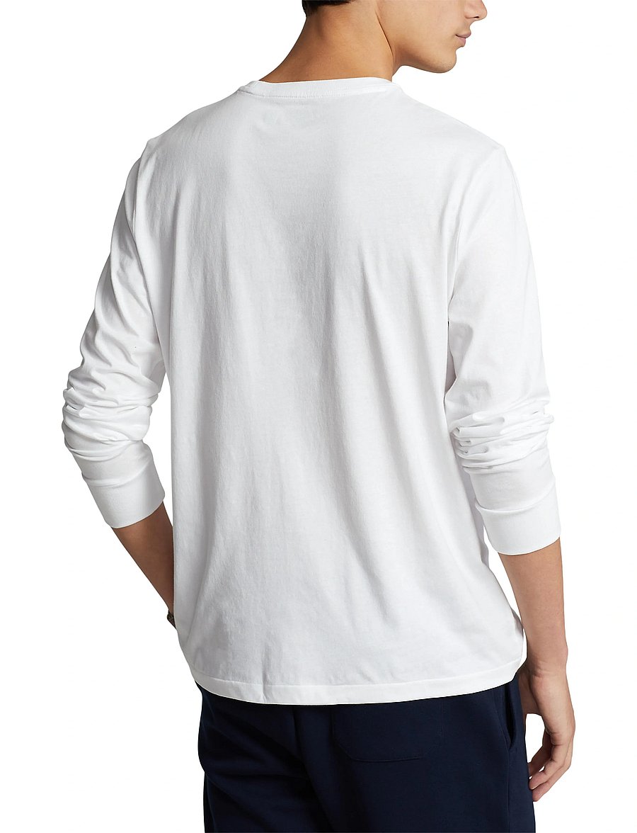 Polo Ralph Lauren - Custom Slim Fit Jersey T-Shirt - långärmade t-shirts - white - 3