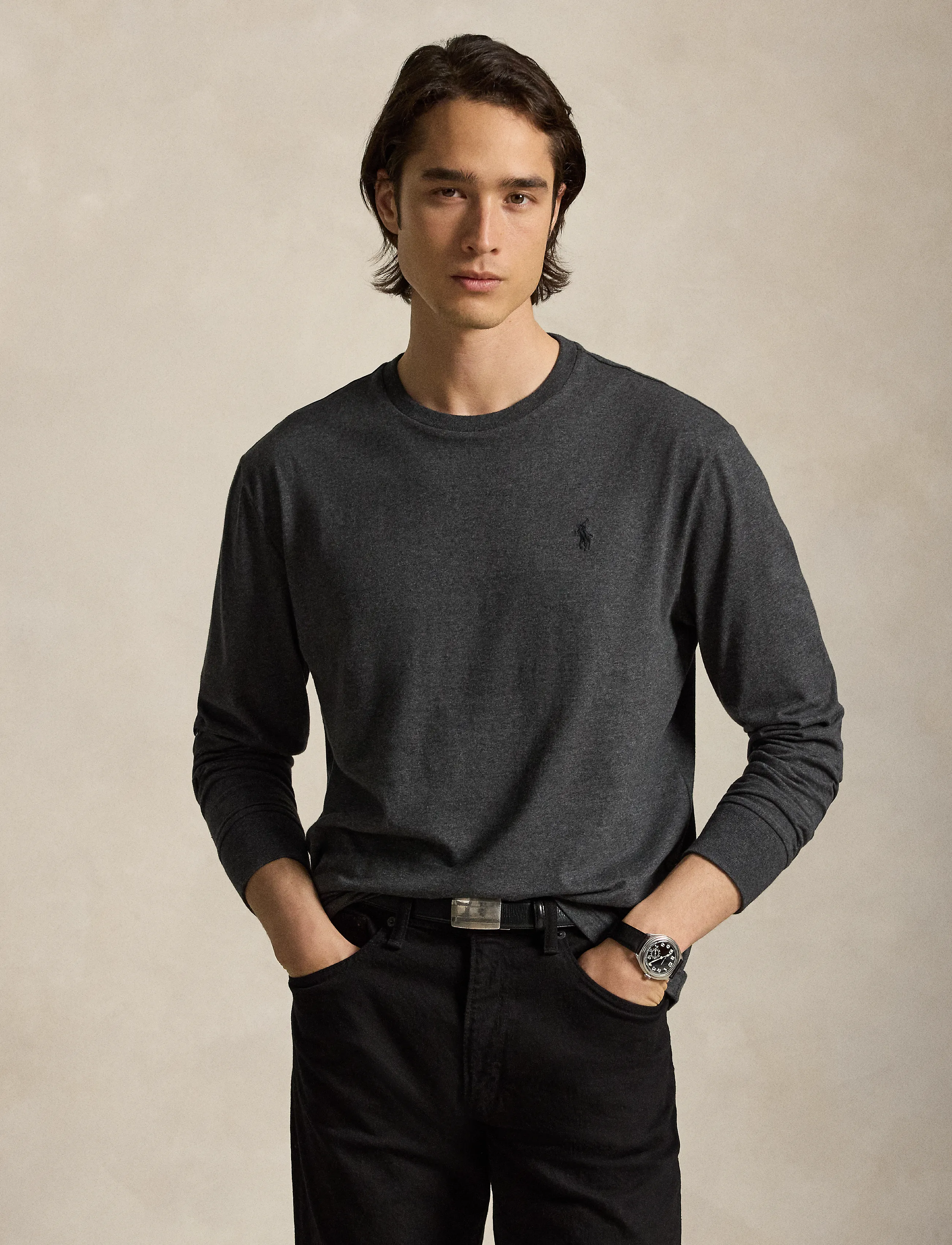 Polo Ralph Lauren Custom Slim Fit Jersey T-Shirt - T-shirts - WINDSOR HEATHER/C / grey