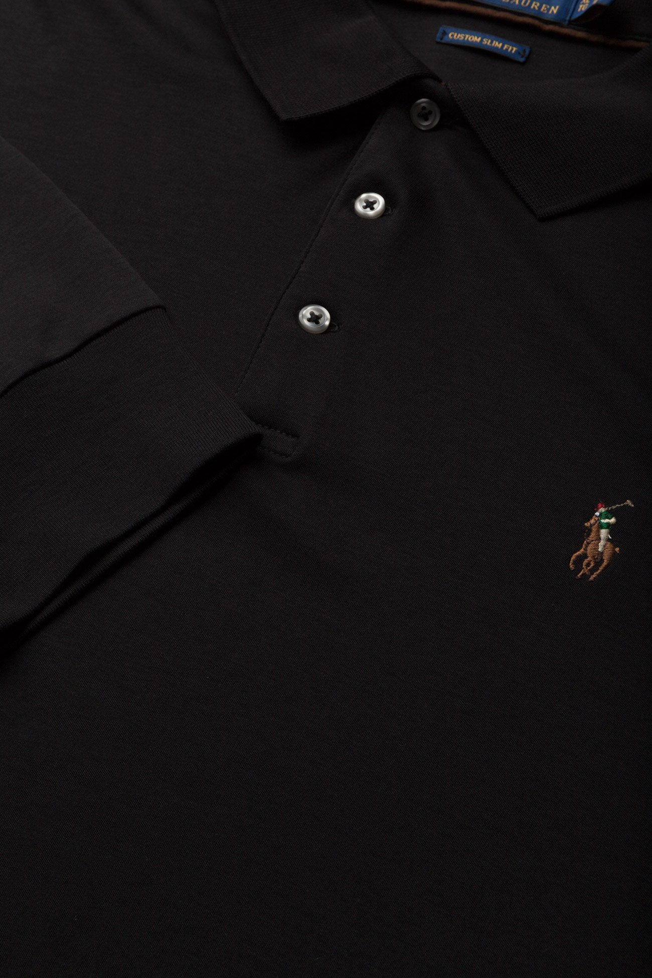 Polo Ralph Lauren - Custom Slim Fit Soft Cotton Polo Shirt - polo black - 3