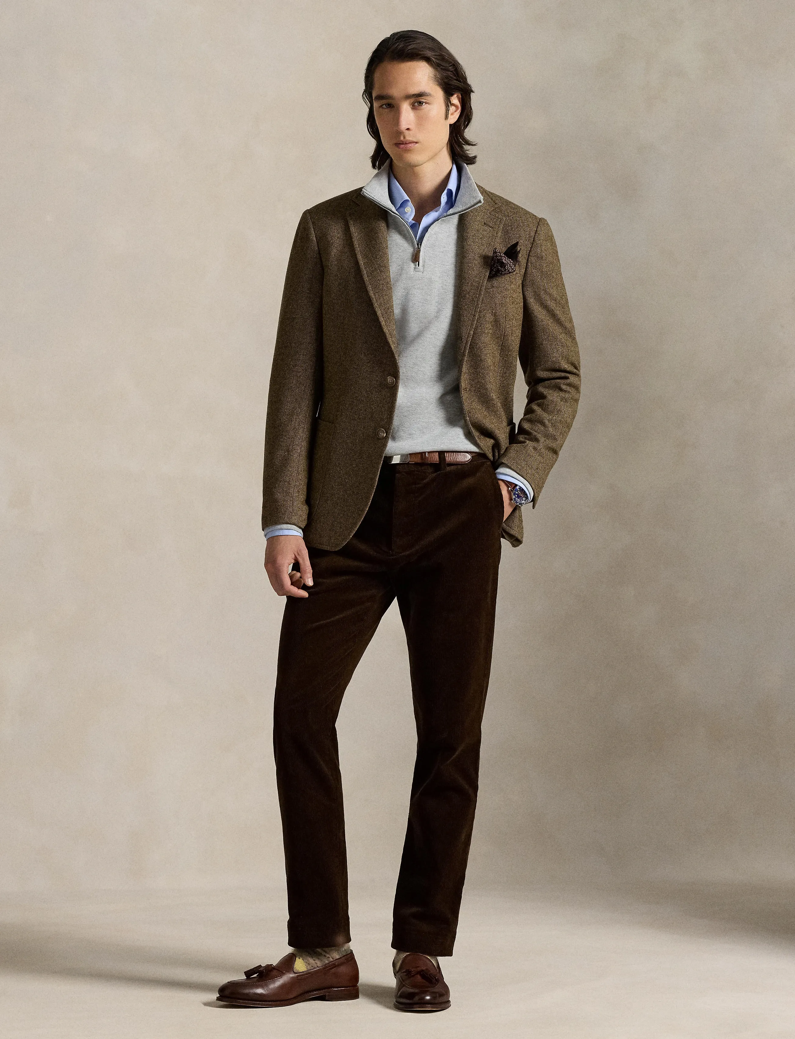 Polo Ralph Lauren Estate-Rib Quarter-Zip Pullover - Sweatshirts - ANDOVER HEATHER / grey