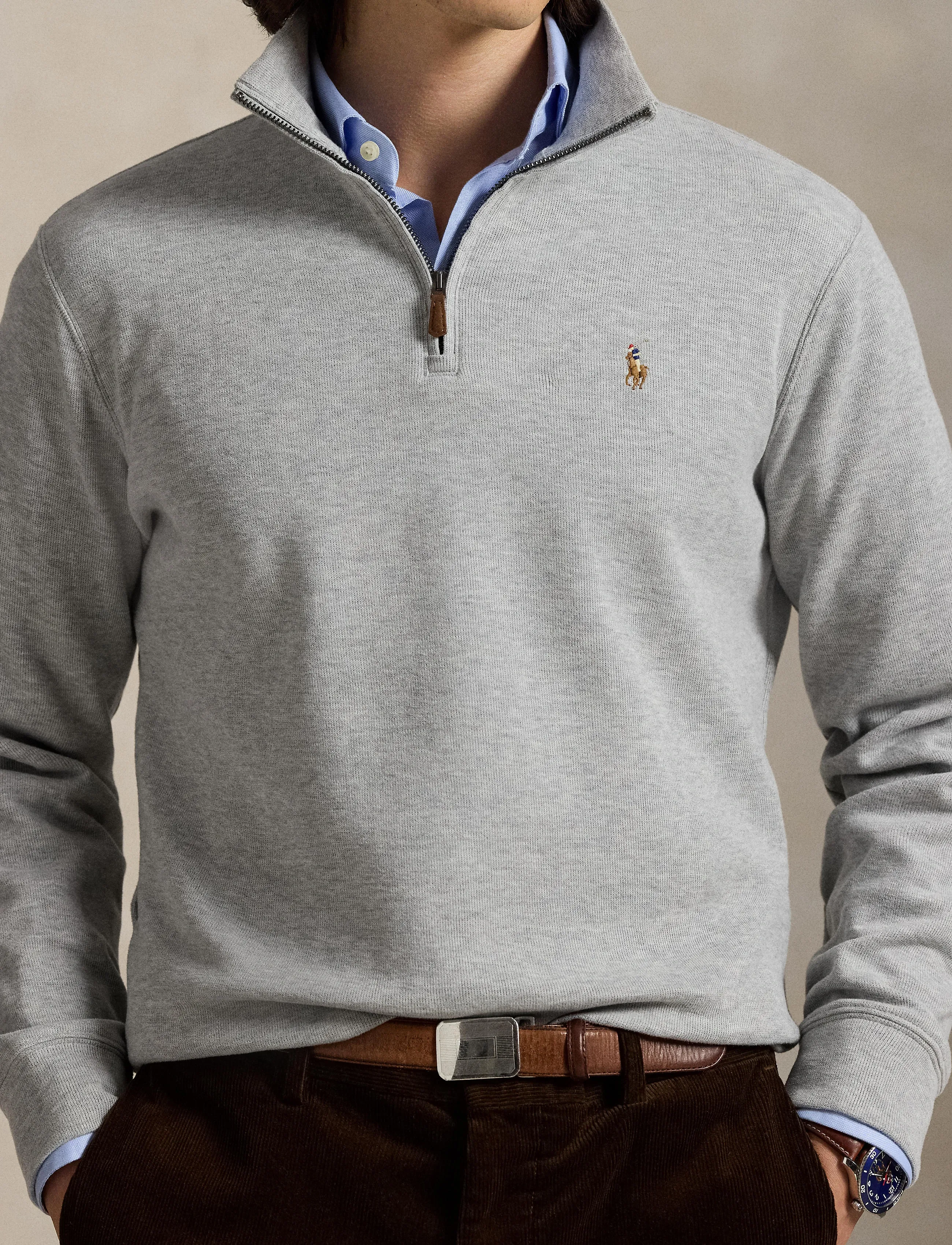 Polo Ralph Lauren Estate-Rib Quarter-Zip Pullover stickade tröjor herr – bild 7