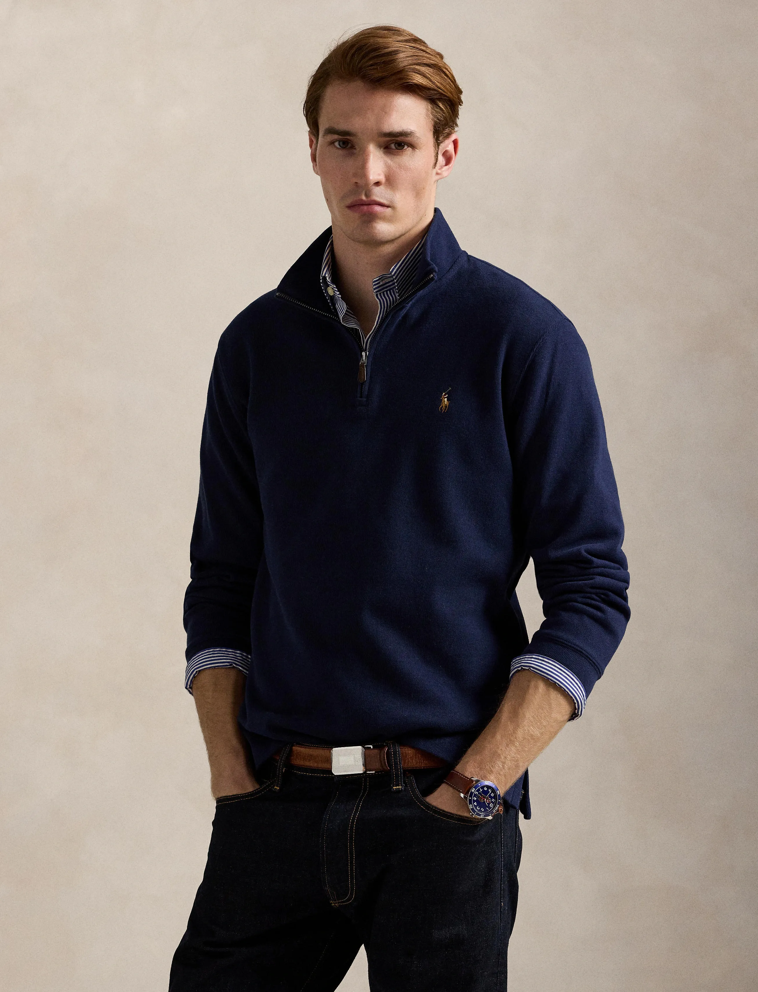 Polo Ralph Lauren - Estate-Rib Quarter-Zip Pullover - shoppa efter tillfälle - cruise navy - 3