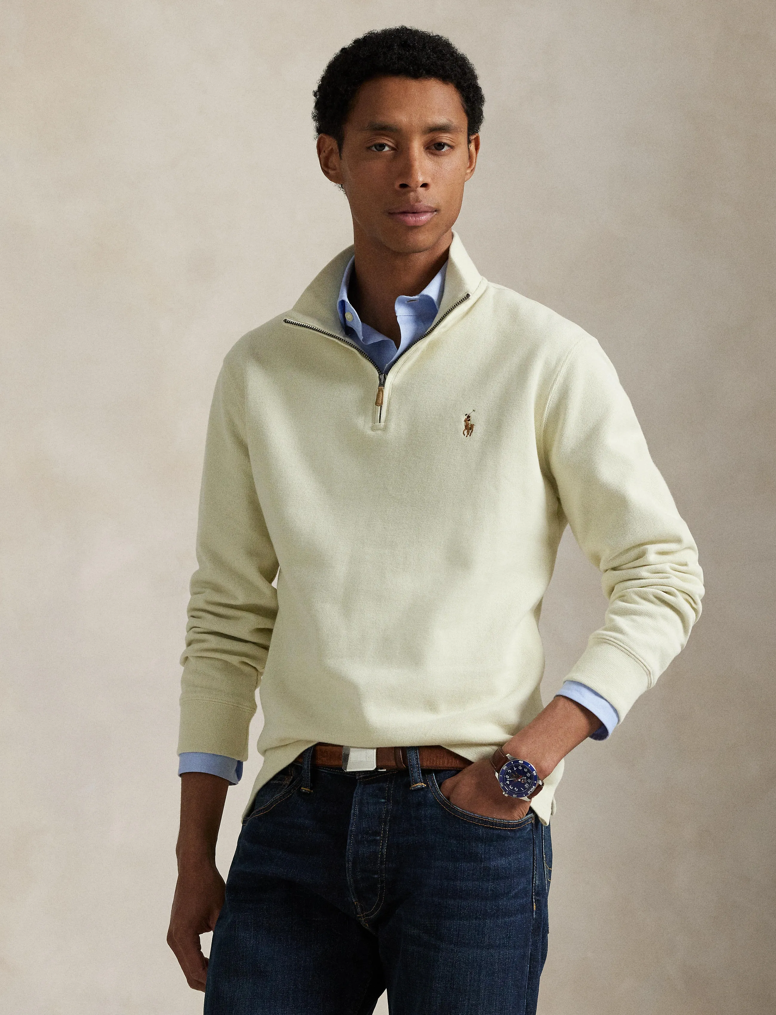 Polo Ralph Lauren - Estate-Rib Quarter-Zip Pullover - sweatshirts - parchment cream - 3