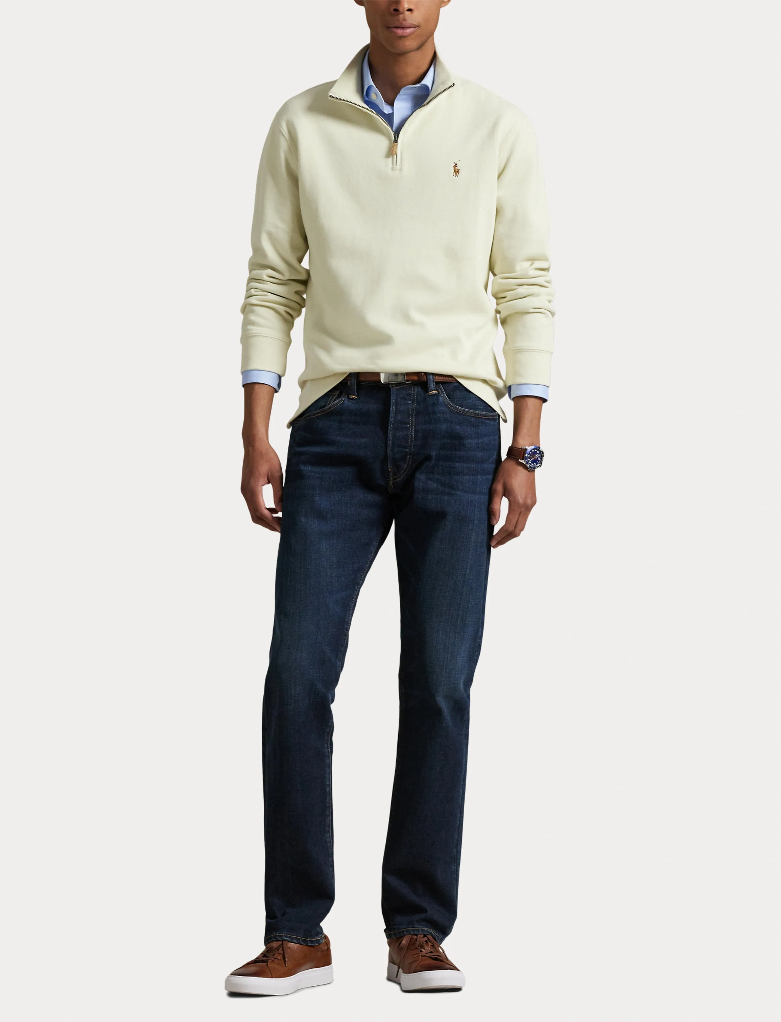 Polo Ralph Lauren - Estate-Rib Quarter-Zip Pullover - sweatshirts - parchment cream - 4