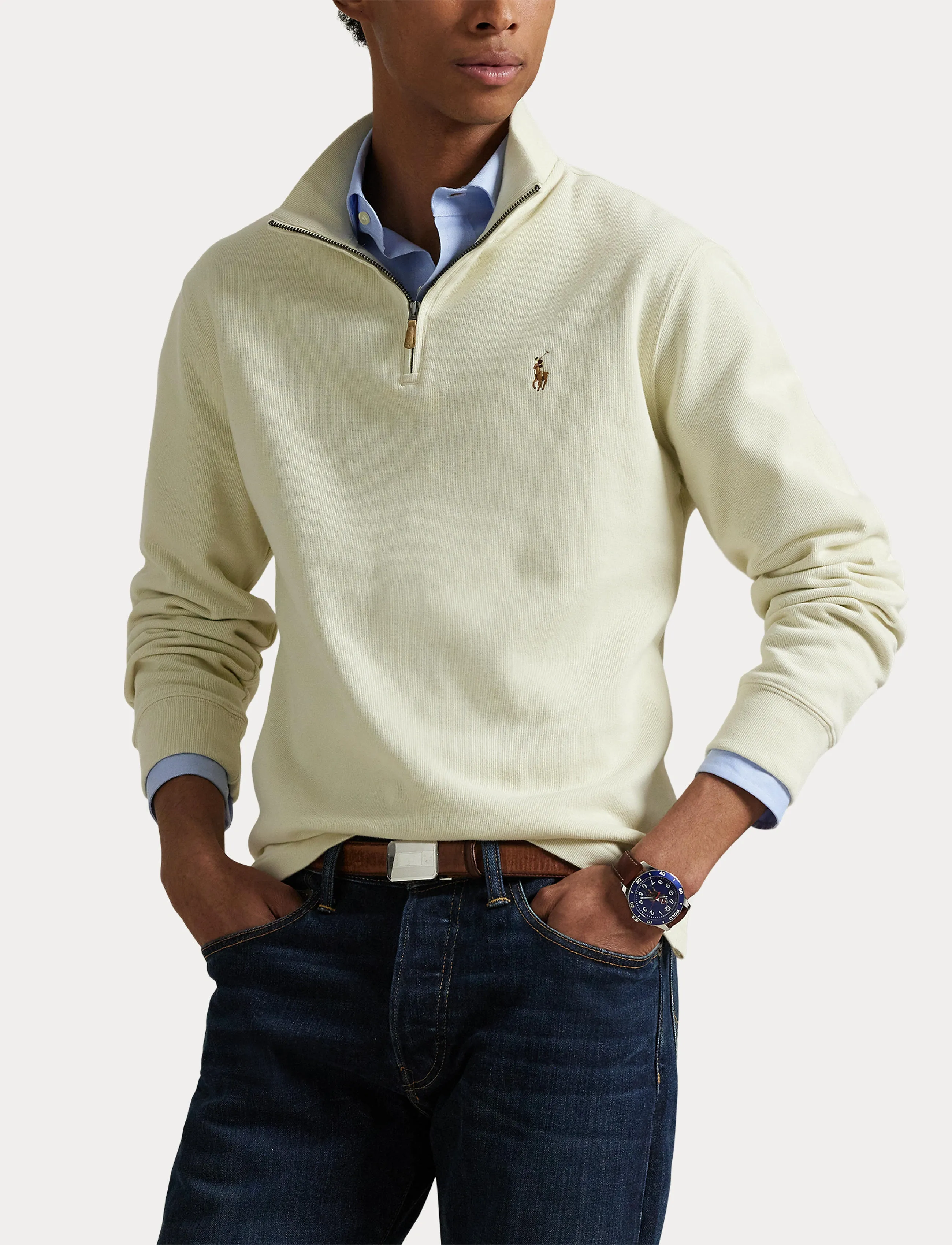 Polo Ralph Lauren - Estate-Rib Quarter-Zip Pullover - sweatshirts - parchment cream - 5