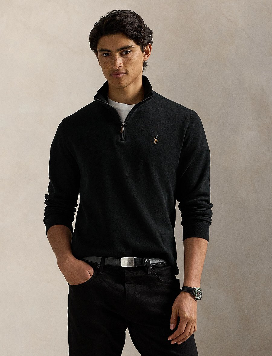 Polo Ralph Lauren - Estate-Rib Quarter-Zip Pullover - shop by occasion - polo black - 4