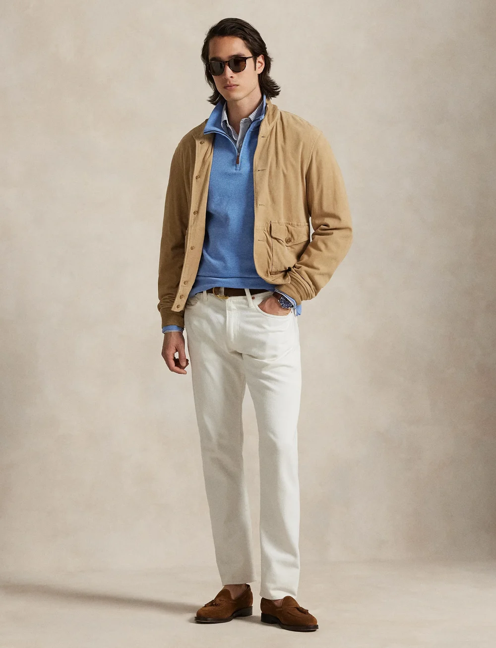 Polo Ralph Lauren - Estate-Rib Quarter-Zip Pullover - half zip-trøjer - soft royal heathe - 0