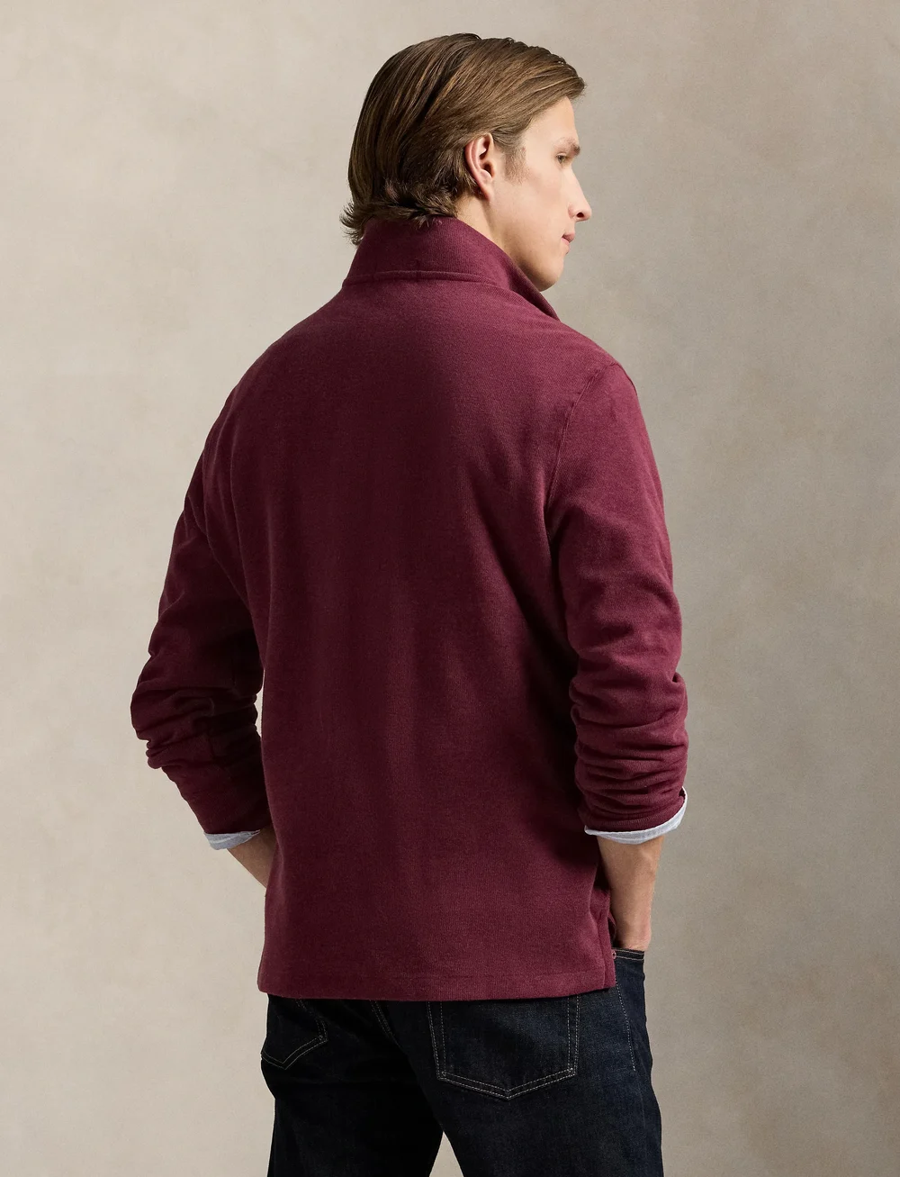 Polo Ralph Lauren - Estate-Rib Quarter-Zip Pullover - tõmblukk-kaelusega dressipluusid - spring wine heath - 2
