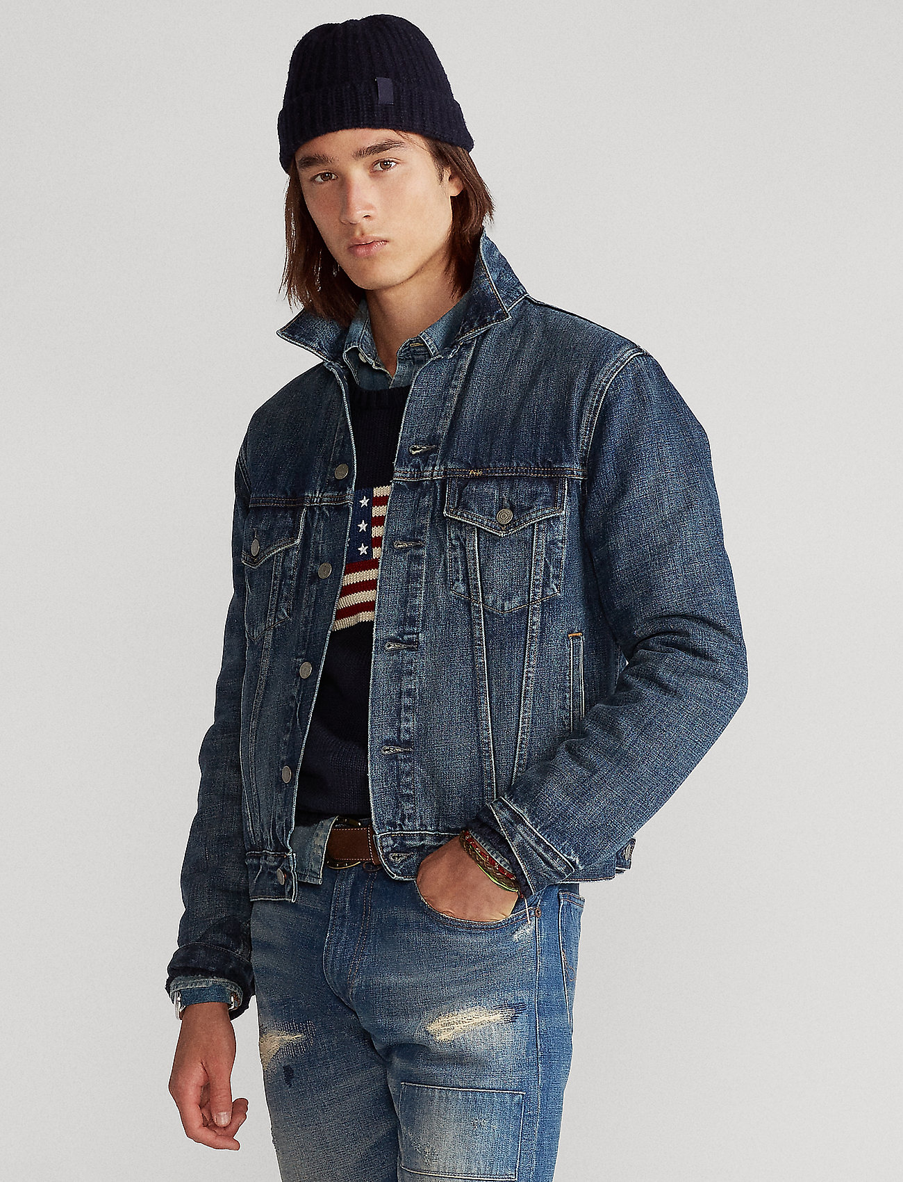 Polo Ralph Lauren Faded Denim Trucker Jacket - Teksatagid - TRENTON / blue