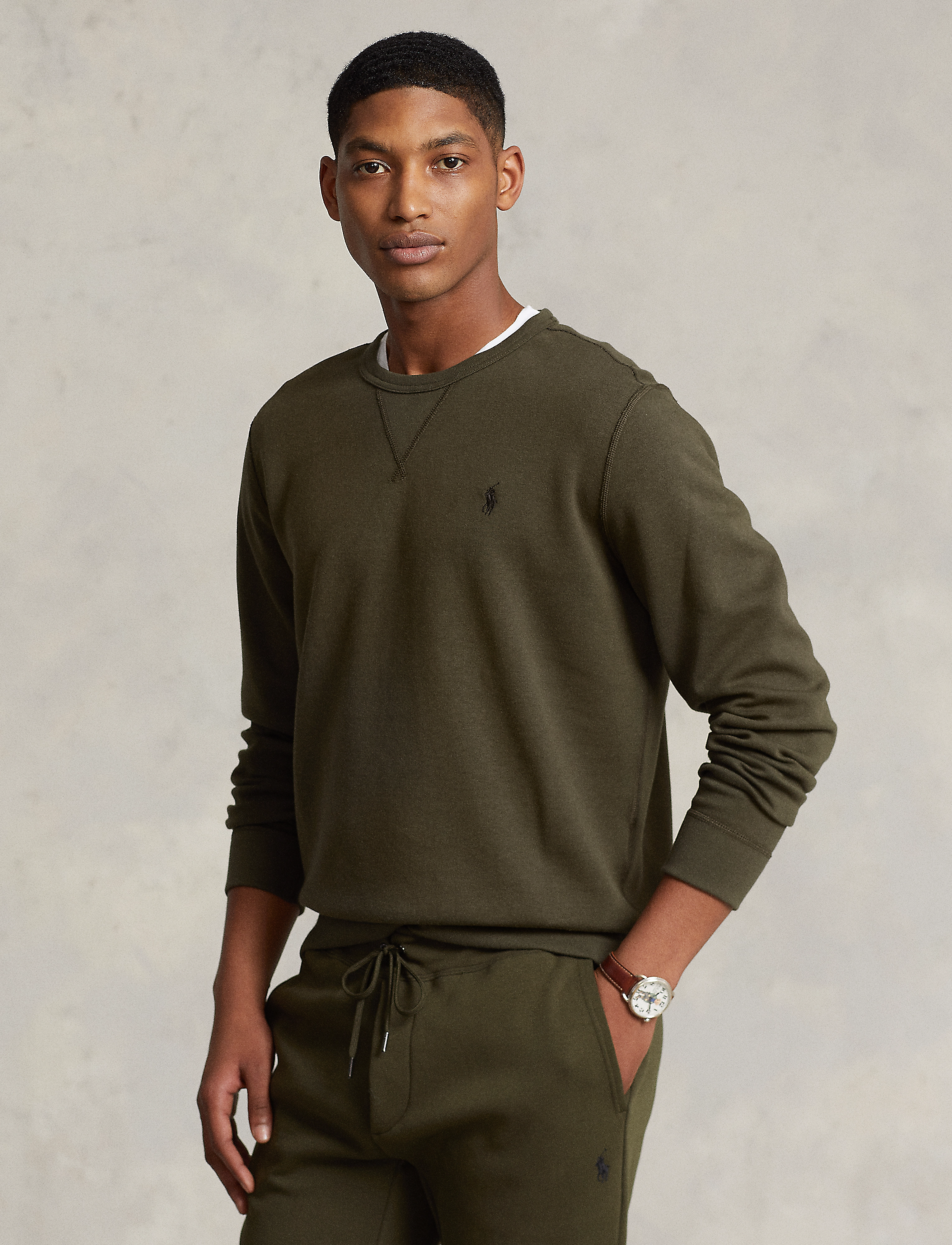 Polo Ralph Lauren - Double-Knit Crewneck Sweatshirt - company olive/c97 - 2