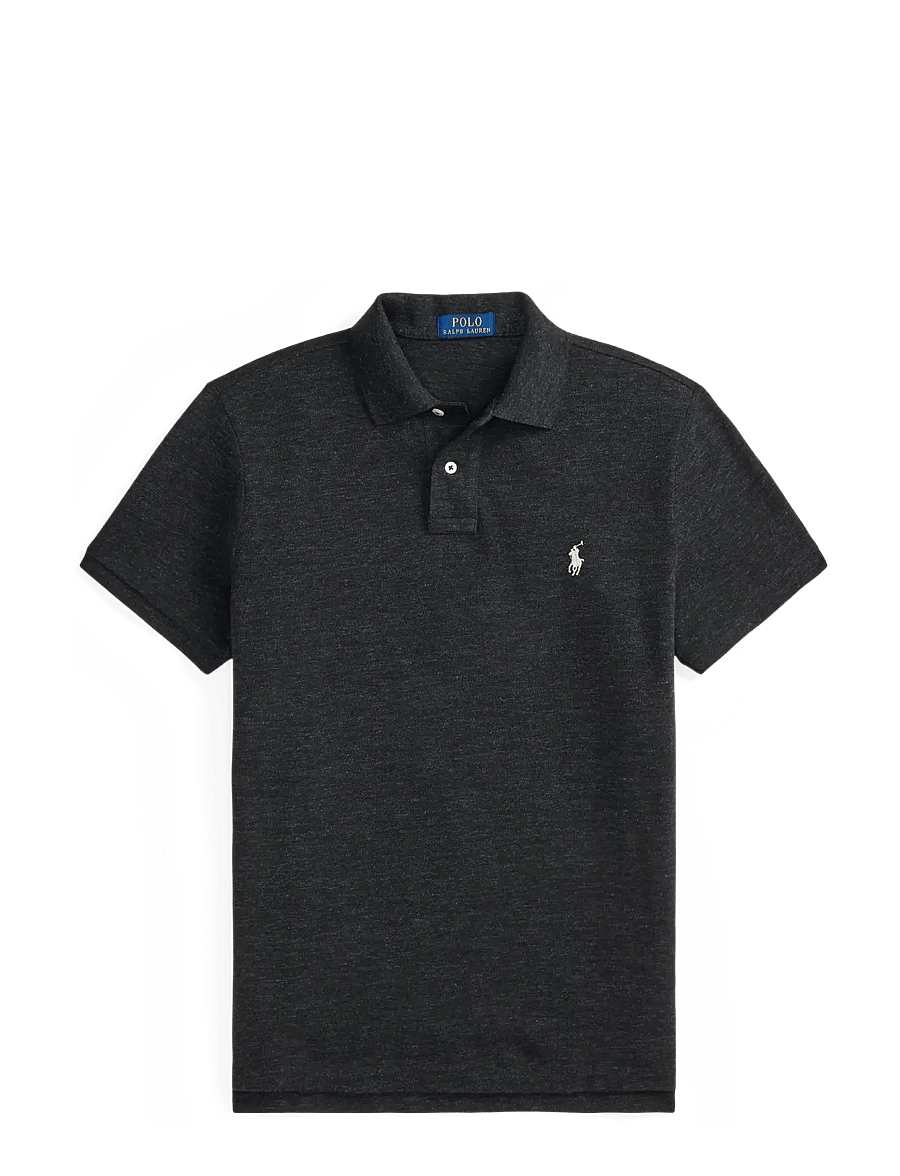 Polo Ralph Lauren - The Iconic Custom Slim Fit Mesh Polo - kurzärmelig - black marl heathe - 0